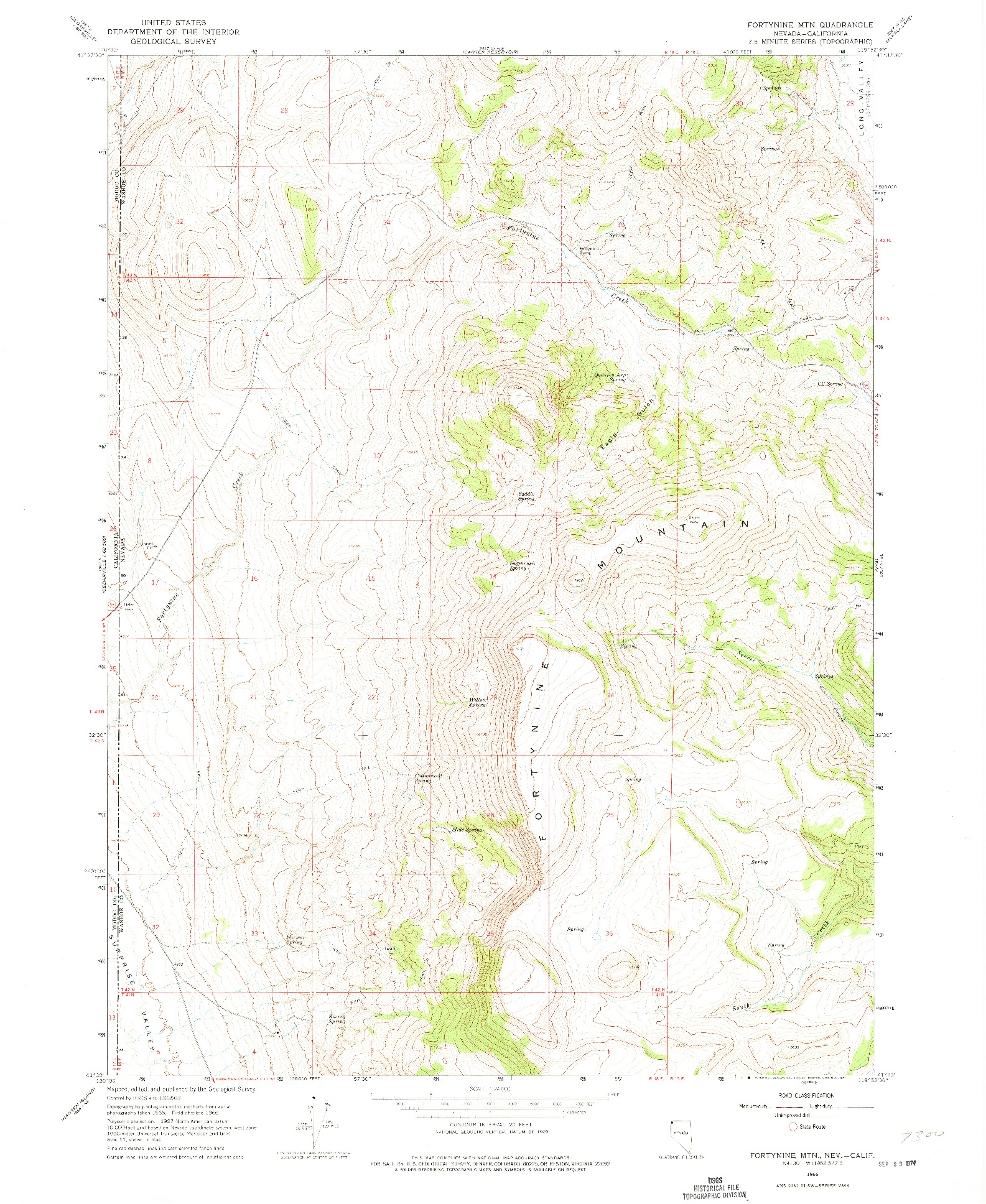 USGS 1:24000-SCALE QUADRANGLE FOR FORTYNINE MTN., NV 1966