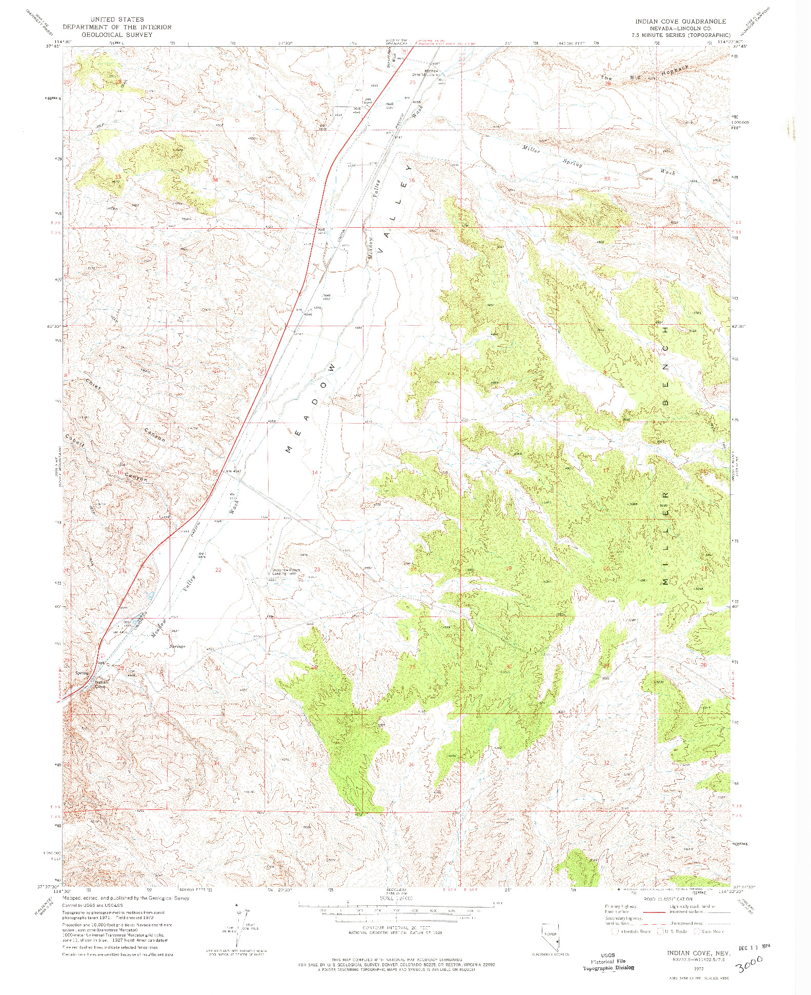 USGS 1:24000-SCALE QUADRANGLE FOR INDIAN COVE, NV 1972