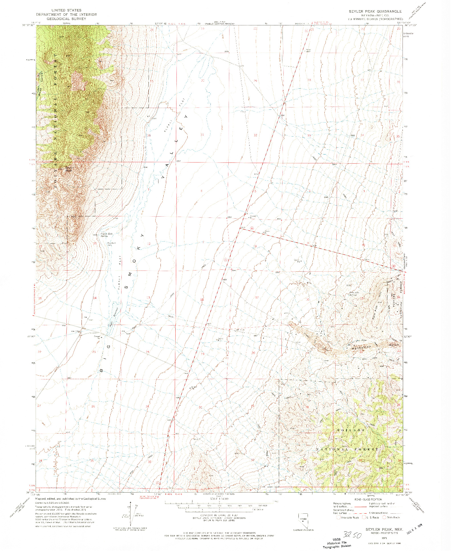 USGS 1:24000-SCALE QUADRANGLE FOR SEYLER PEAK, NV 1971