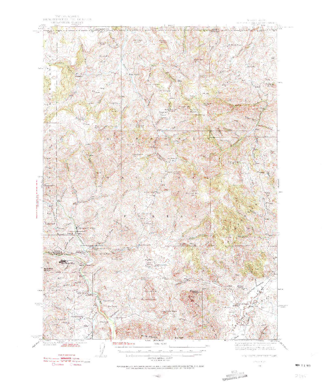 USGS 1:62500-SCALE QUADRANGLE FOR MOUNTAIN CITY, NV 1936