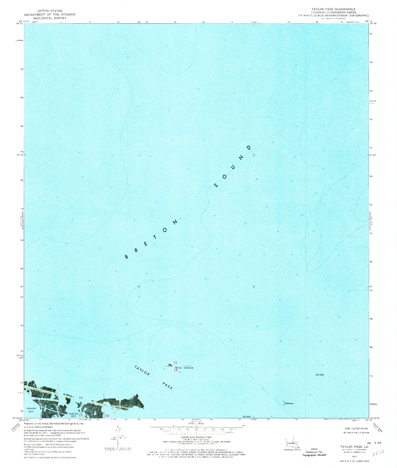 USGS 1:24000-SCALE QUADRANGLE FOR TAYLOR PASS, LA 1971