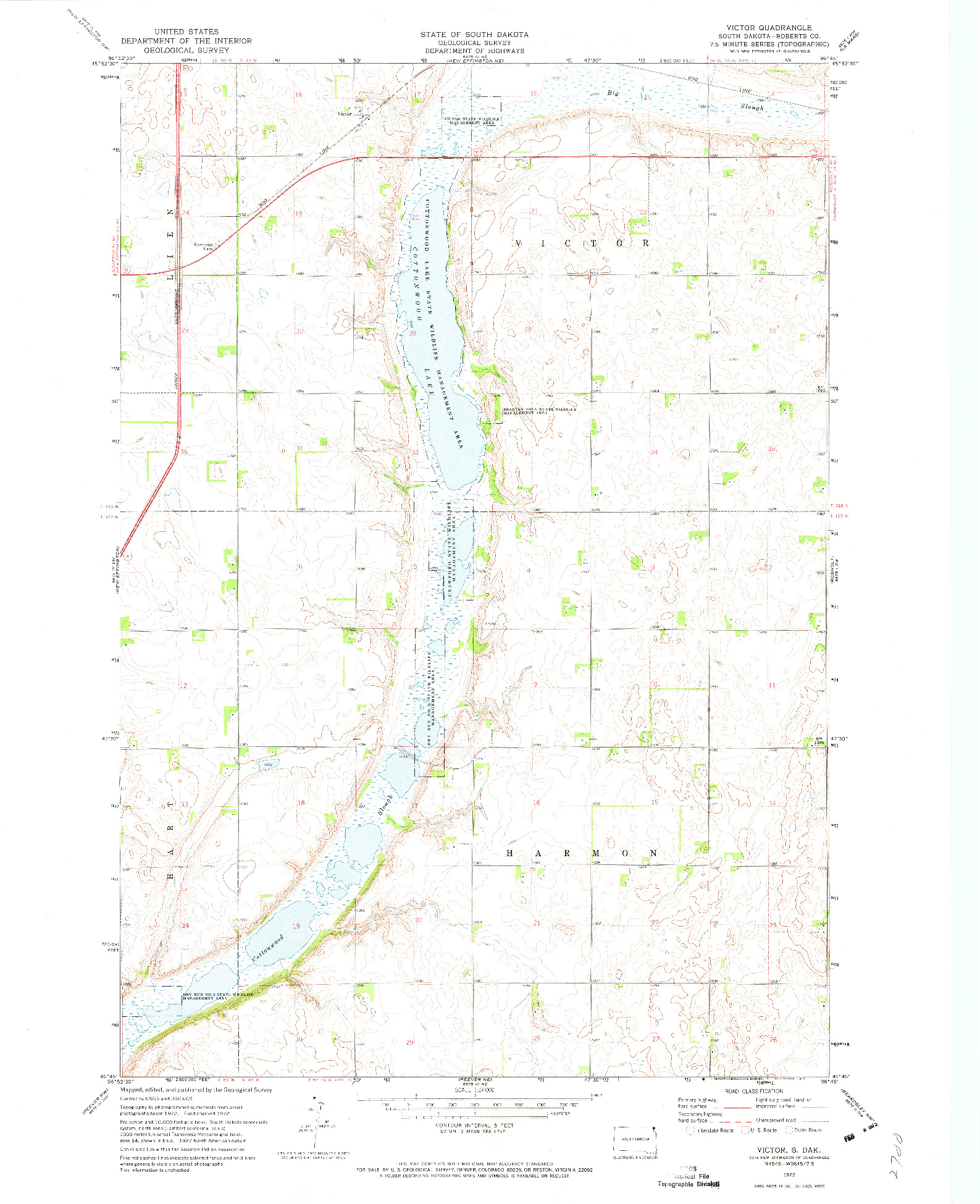 USGS 1:24000-SCALE QUADRANGLE FOR VICTOR, SD 1972