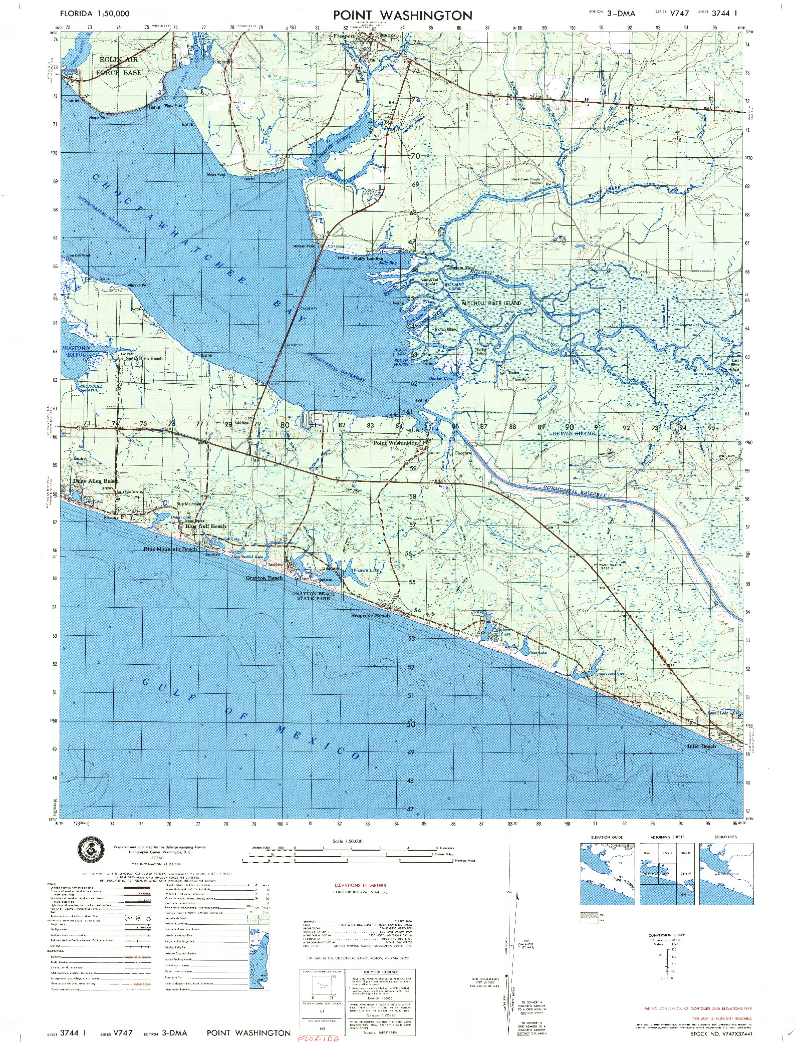 USGS 1:50000-SCALE QUADRANGLE FOR POINT WASHINGTON, FL 1974