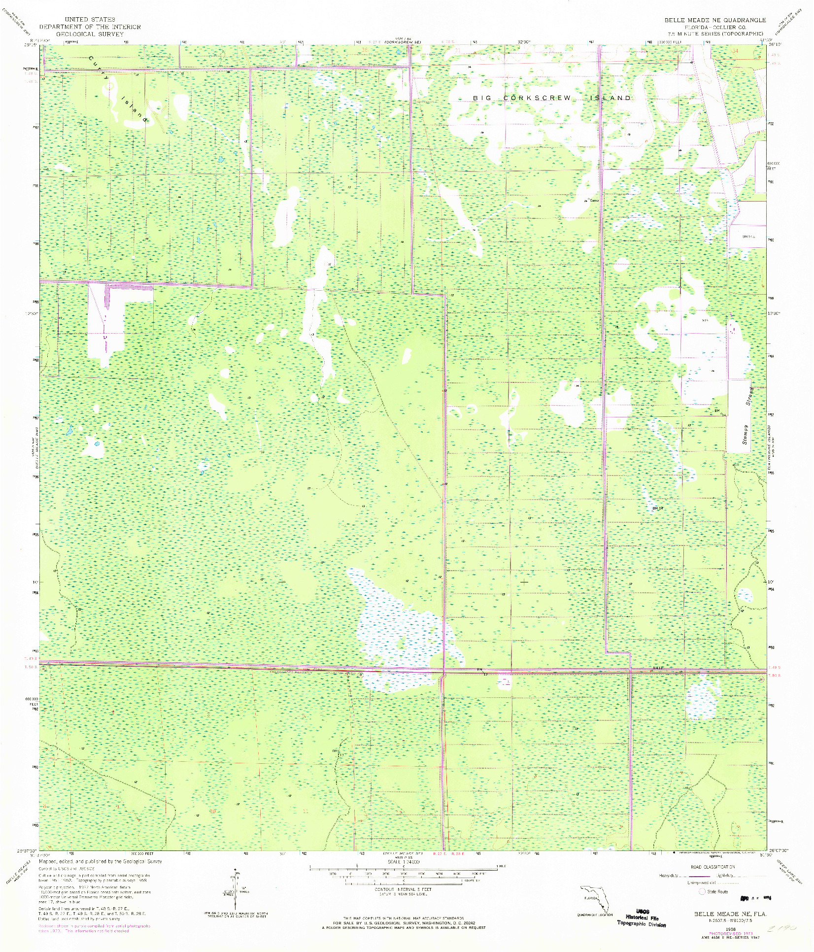 USGS 1:24000-SCALE QUADRANGLE FOR BELLE MEADE NE, FL 1958