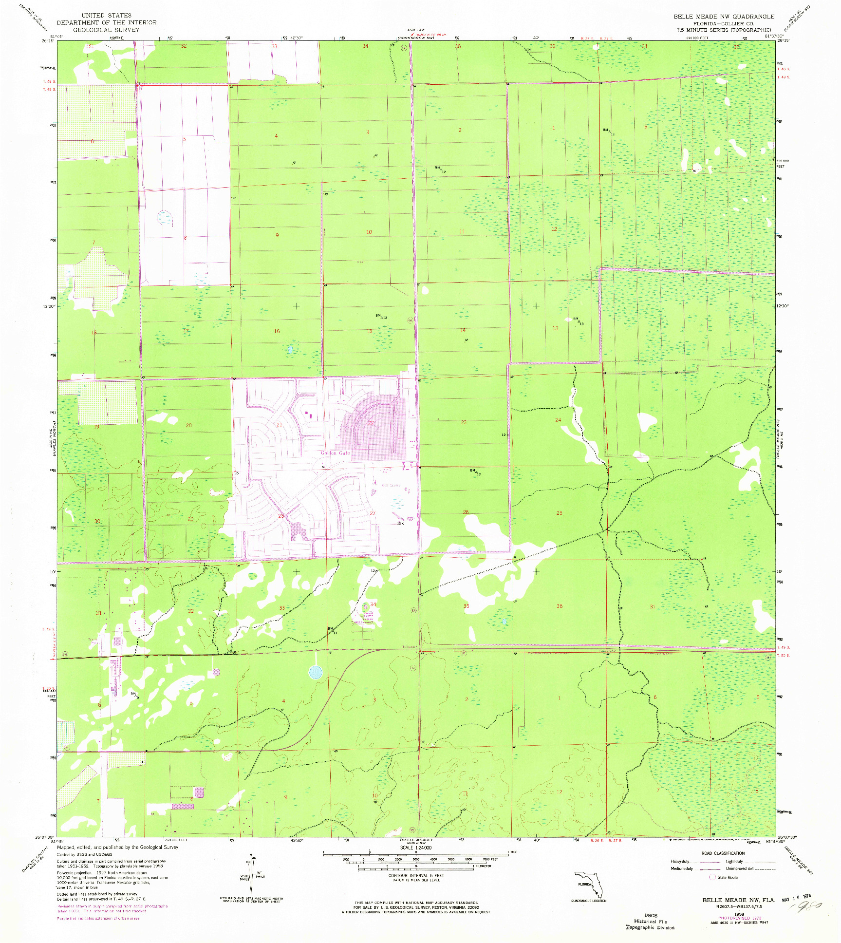 USGS 1:24000-SCALE QUADRANGLE FOR BELLE MEADE NW, FL 1958