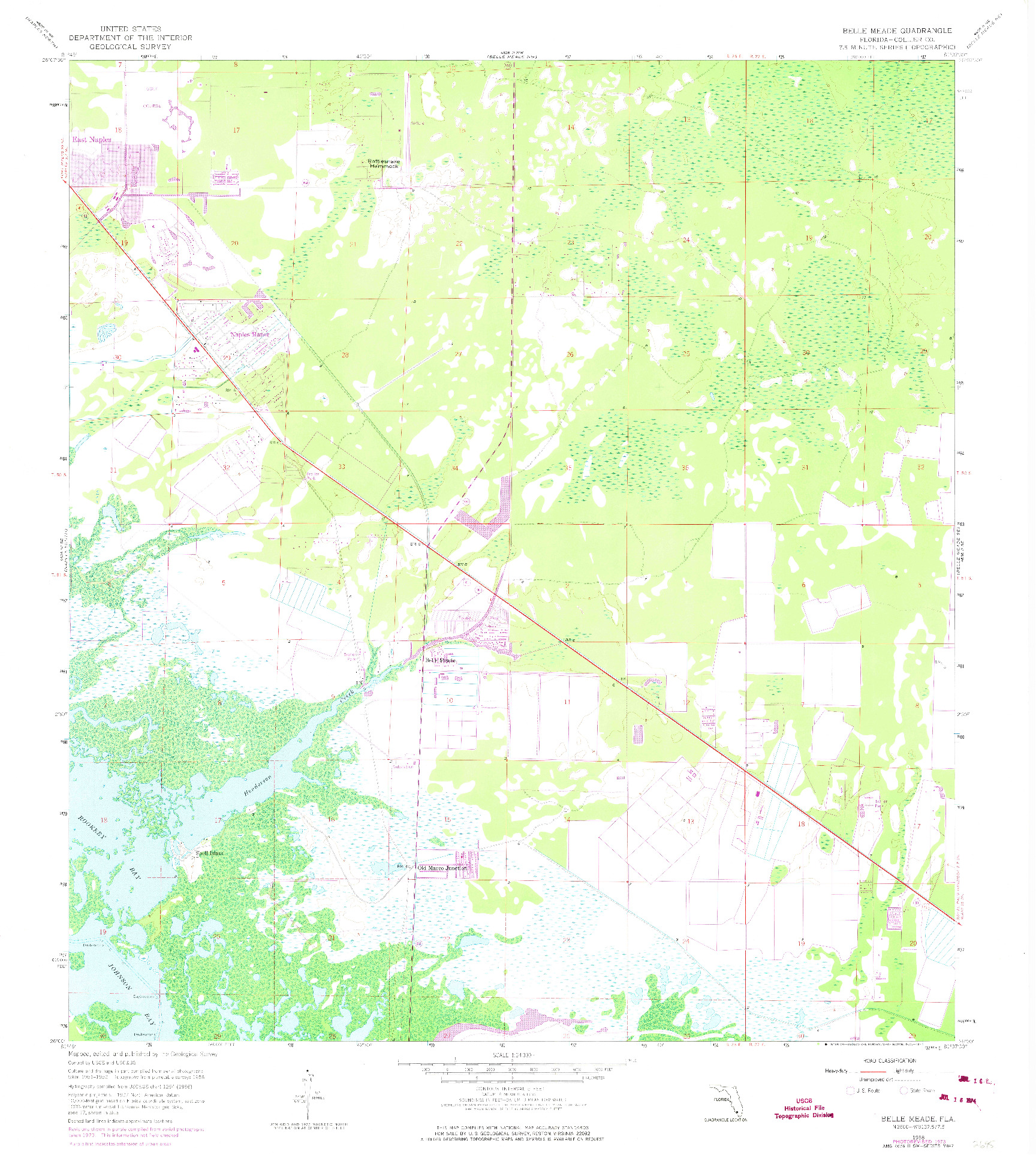 USGS 1:24000-SCALE QUADRANGLE FOR BELLE MEADE, FL 1958