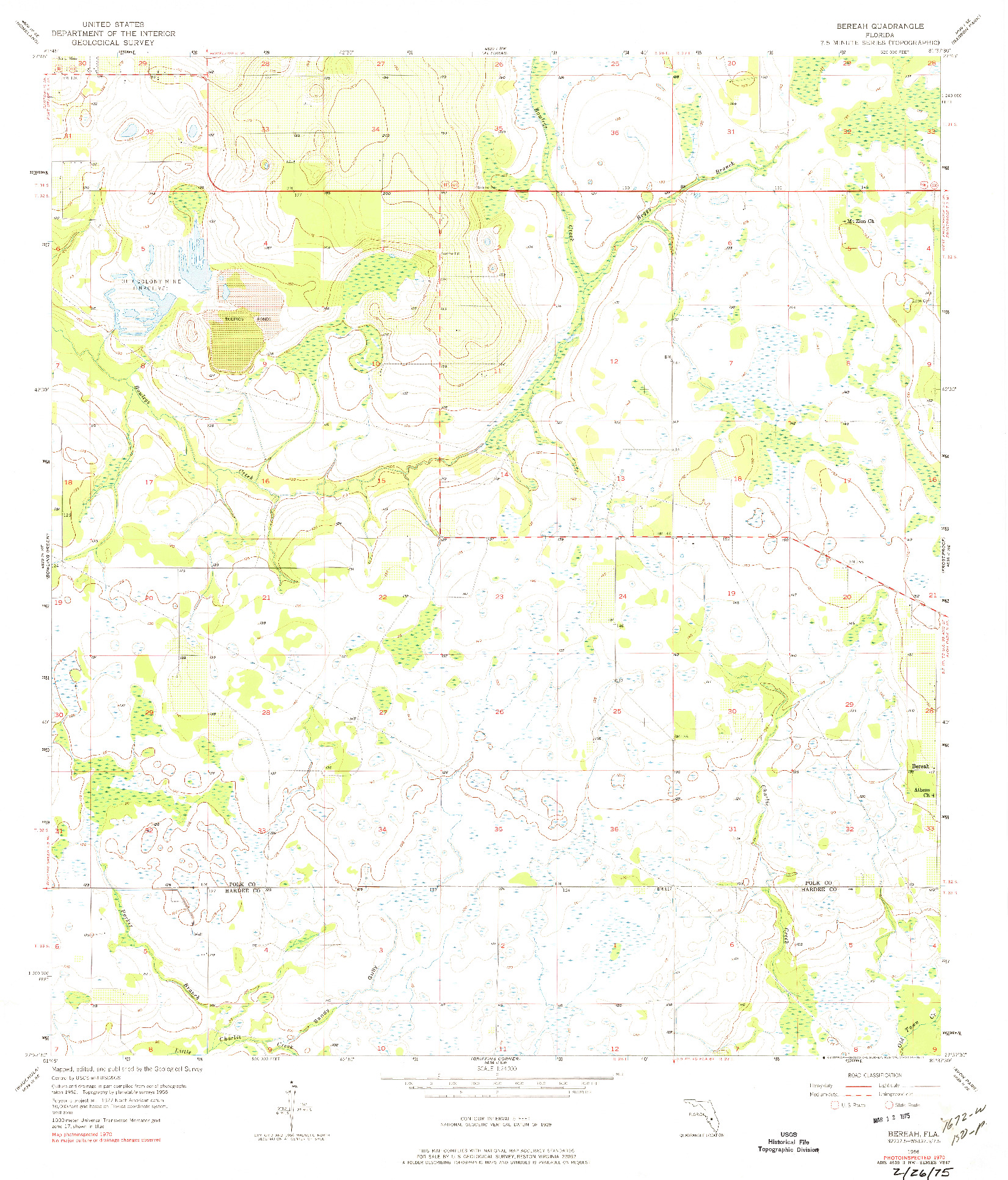 USGS 1:24000-SCALE QUADRANGLE FOR BEREAH, FL 1956