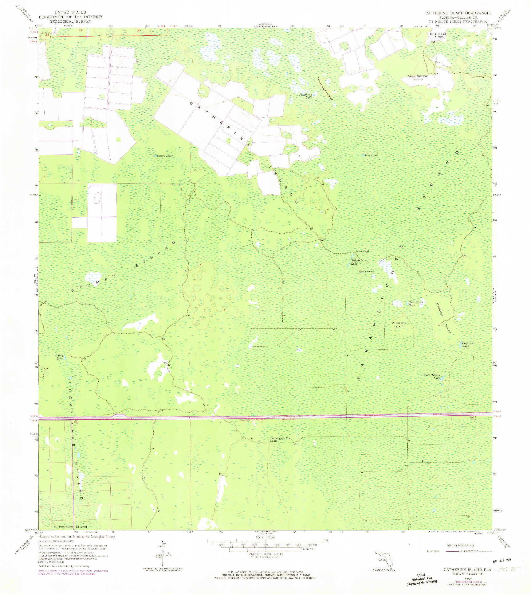 USGS 1:24000-SCALE QUADRANGLE FOR CATHERINE ISLAND, FL 1958
