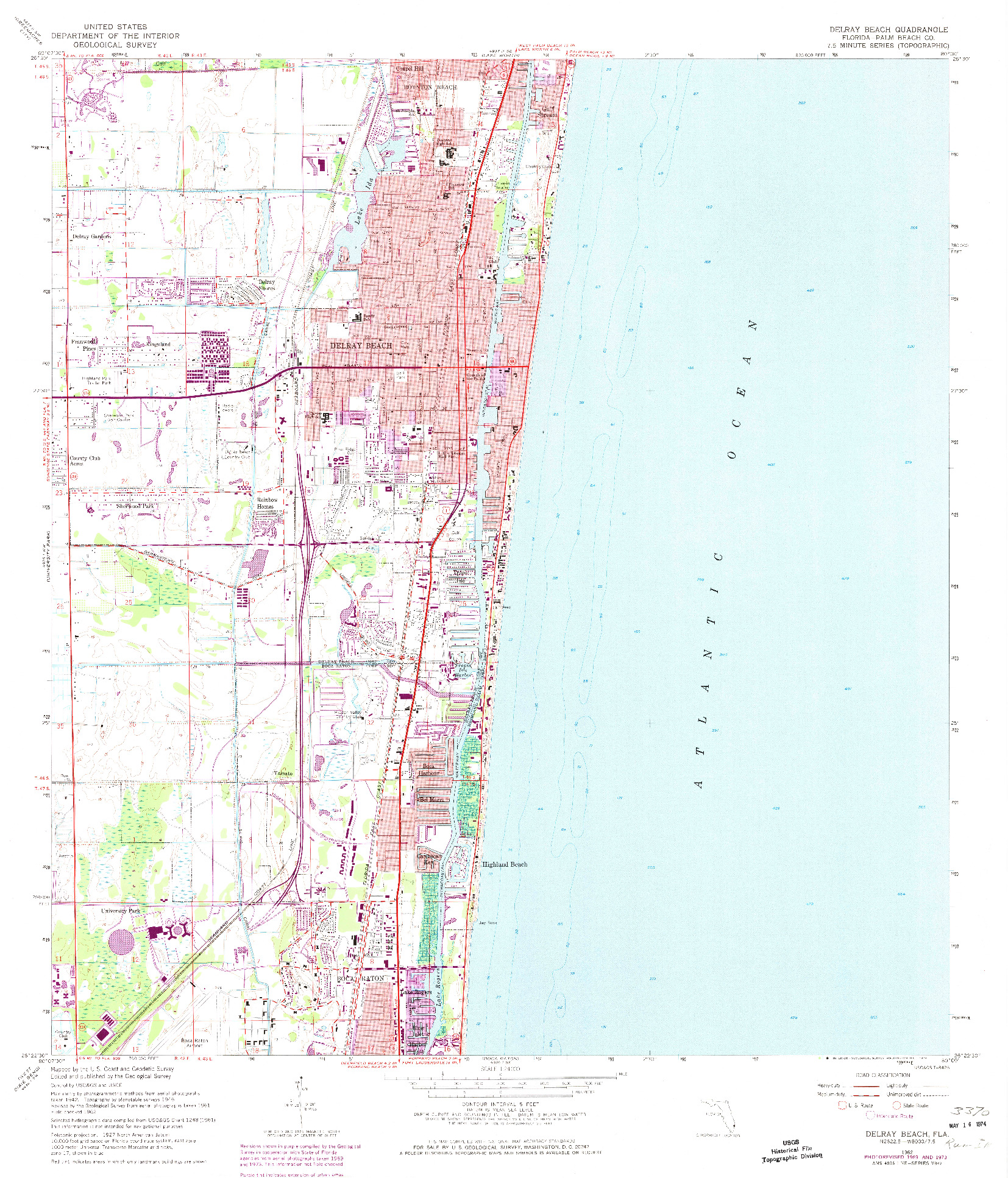 USGS 1:24000-SCALE QUADRANGLE FOR DELRAY BEACH, FL 1962
