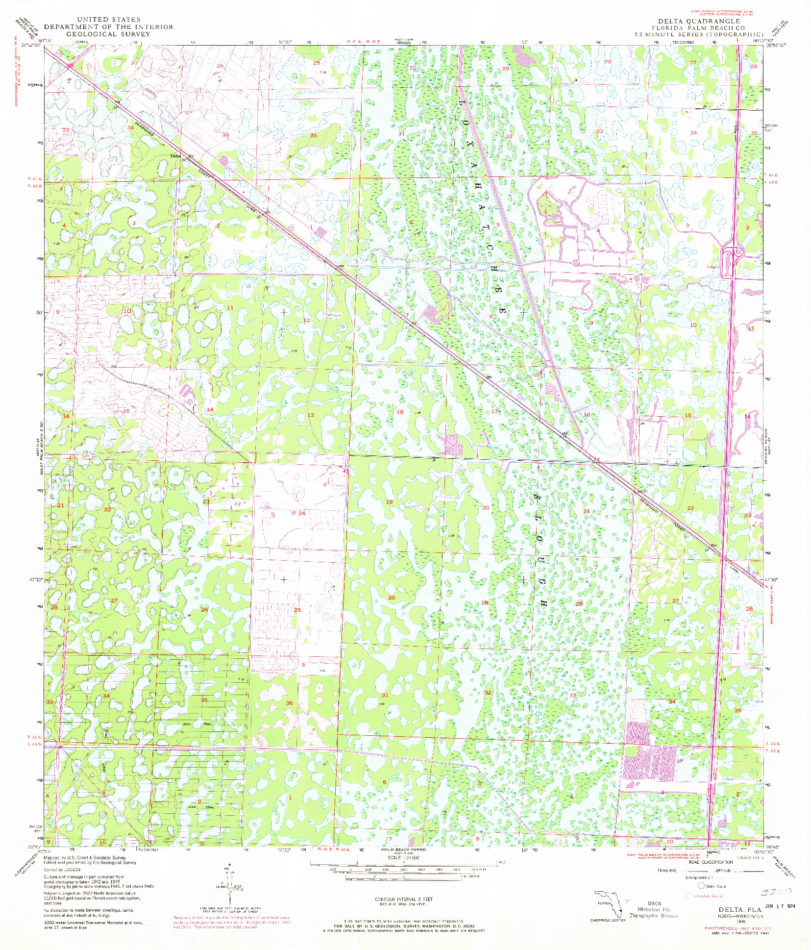 USGS 1:24000-SCALE QUADRANGLE FOR DELTA, FL 1945