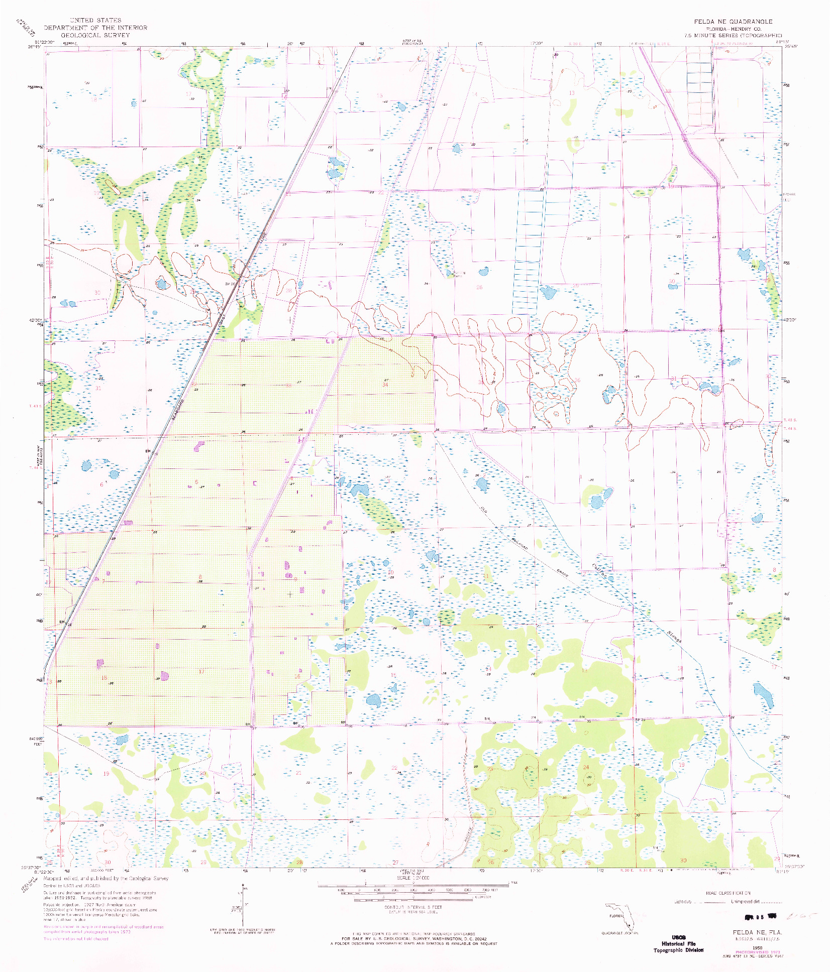 USGS 1:24000-SCALE QUADRANGLE FOR FELDA NE, FL 1958