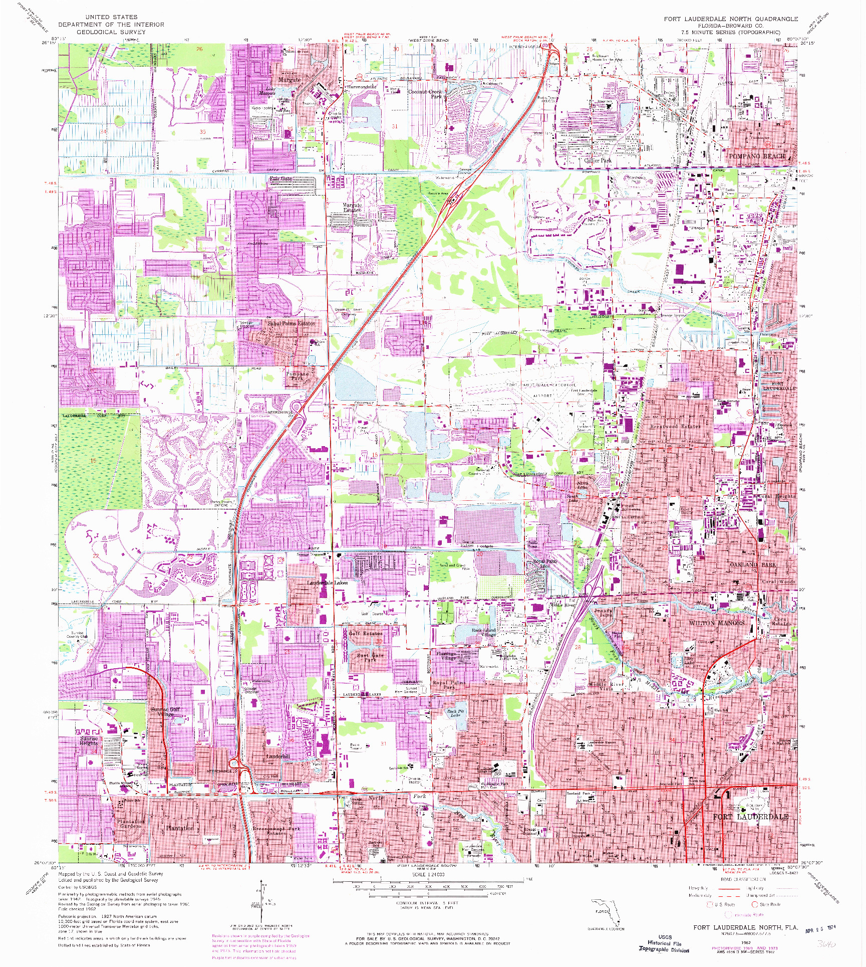 USGS 1:24000-SCALE QUADRANGLE FOR FORT LAUDERDALE NORTH, FL 1962