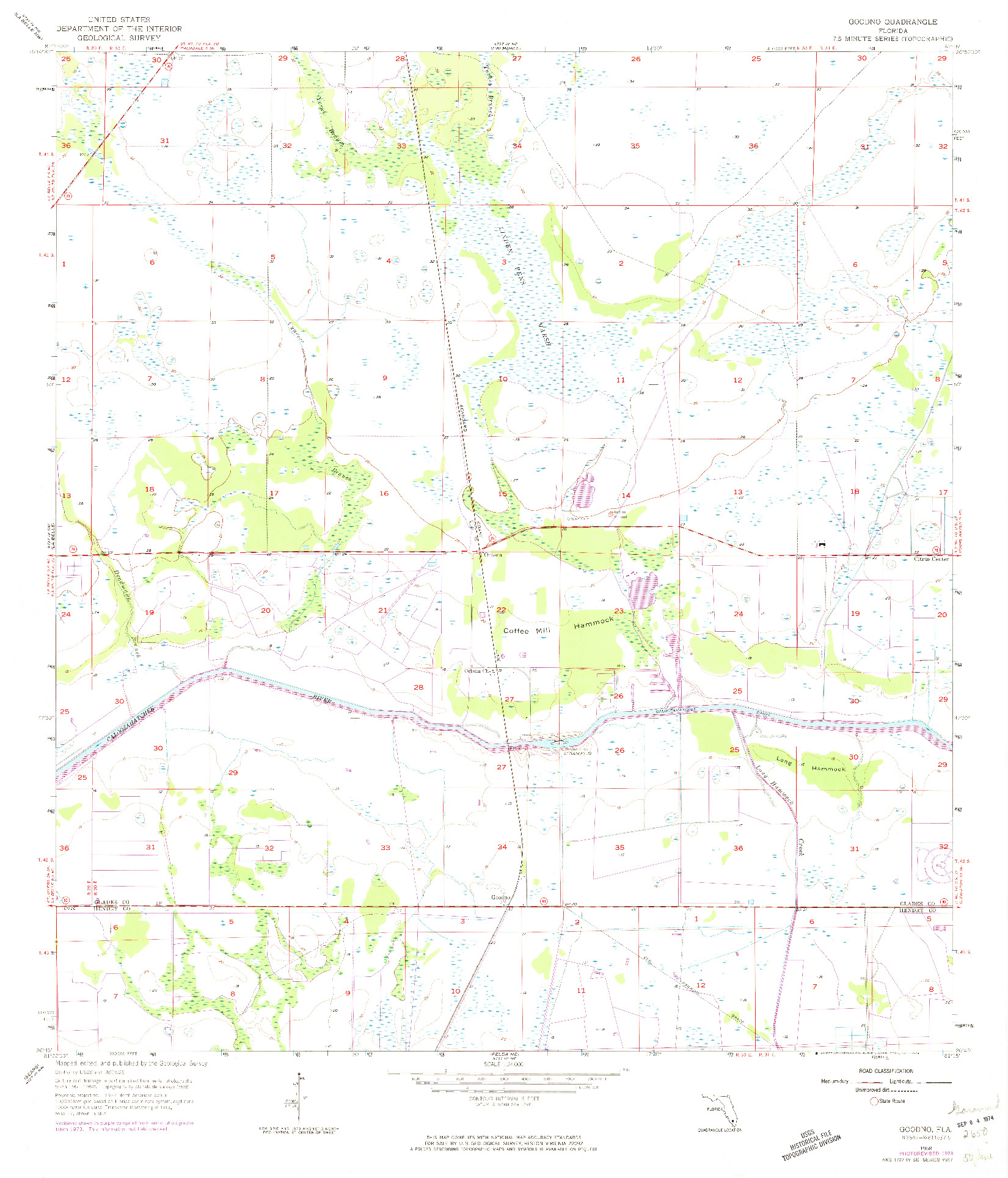 USGS 1:24000-SCALE QUADRANGLE FOR GOODNO, FL 1958