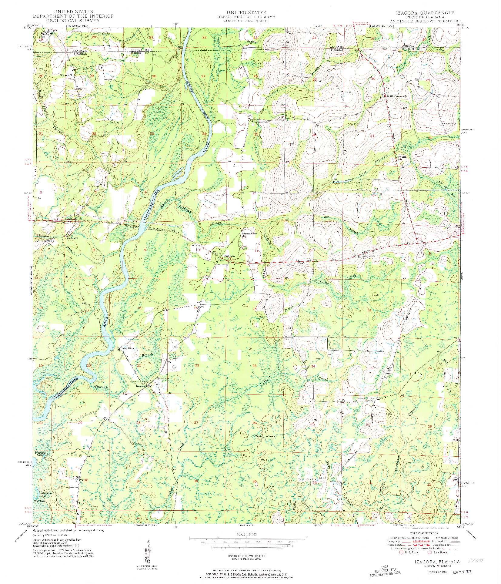 USGS 1:24000-SCALE QUADRANGLE FOR IZAGORA, FL 1950