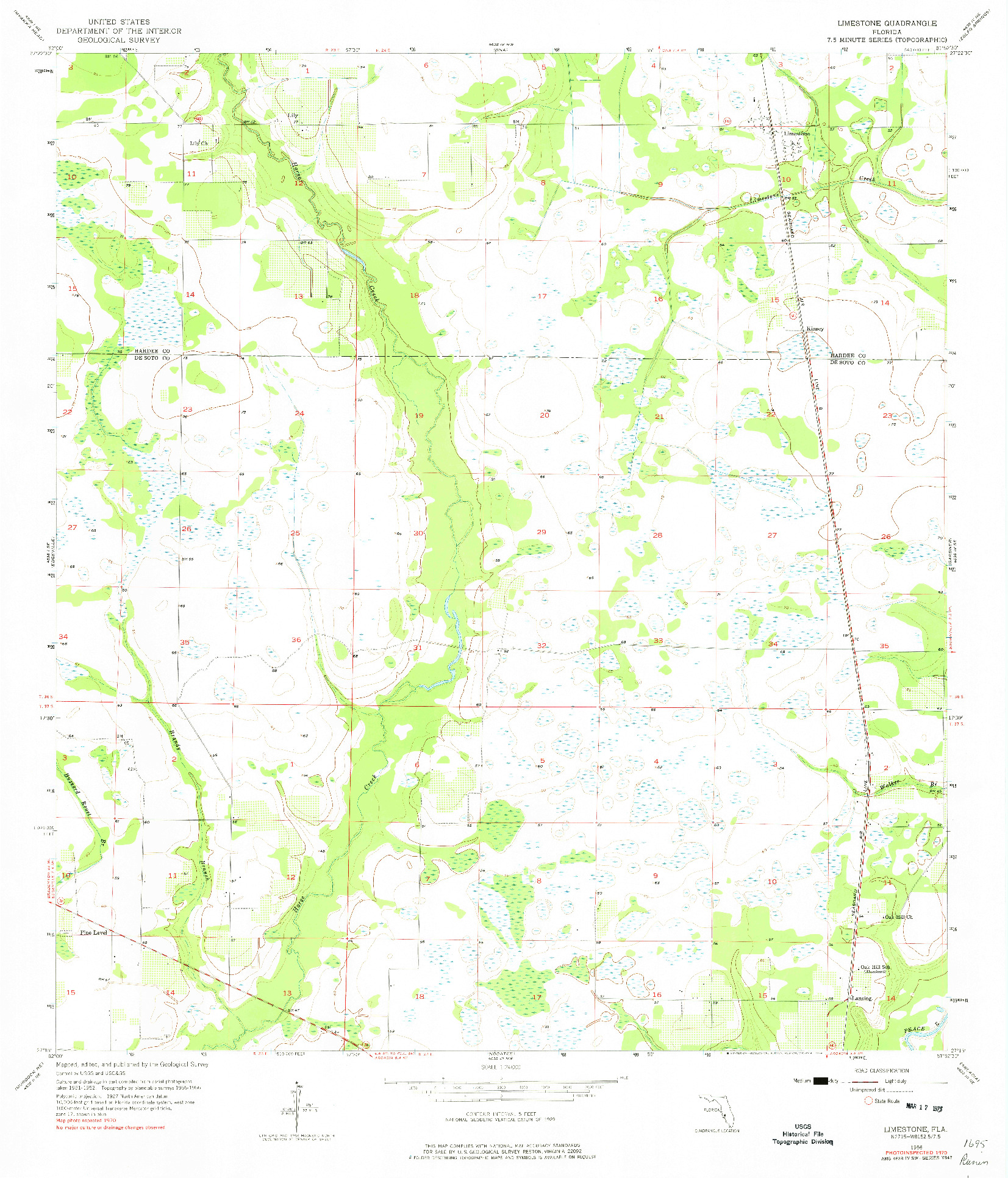 USGS 1:24000-SCALE QUADRANGLE FOR LIMESTONE, FL 1956