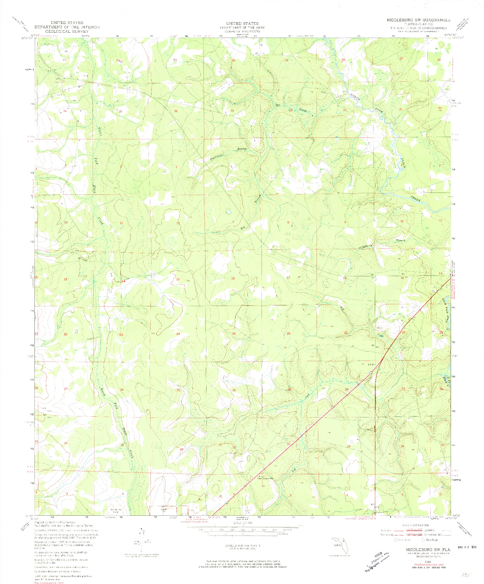 USGS 1:24000-SCALE QUADRANGLE FOR MIDDLEBURG SW, FL 1949