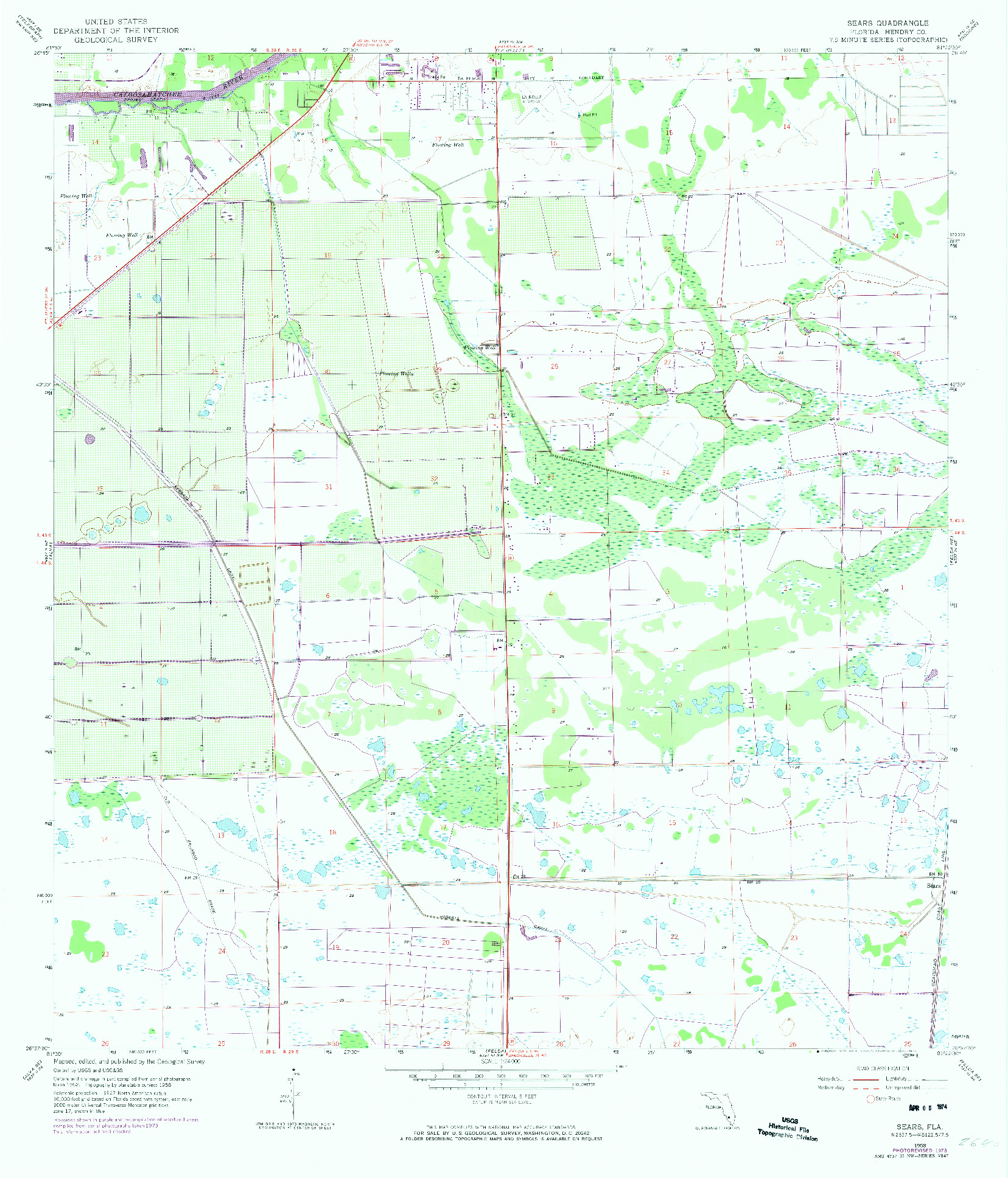 USGS 1:24000-SCALE QUADRANGLE FOR SEARS, FL 1958