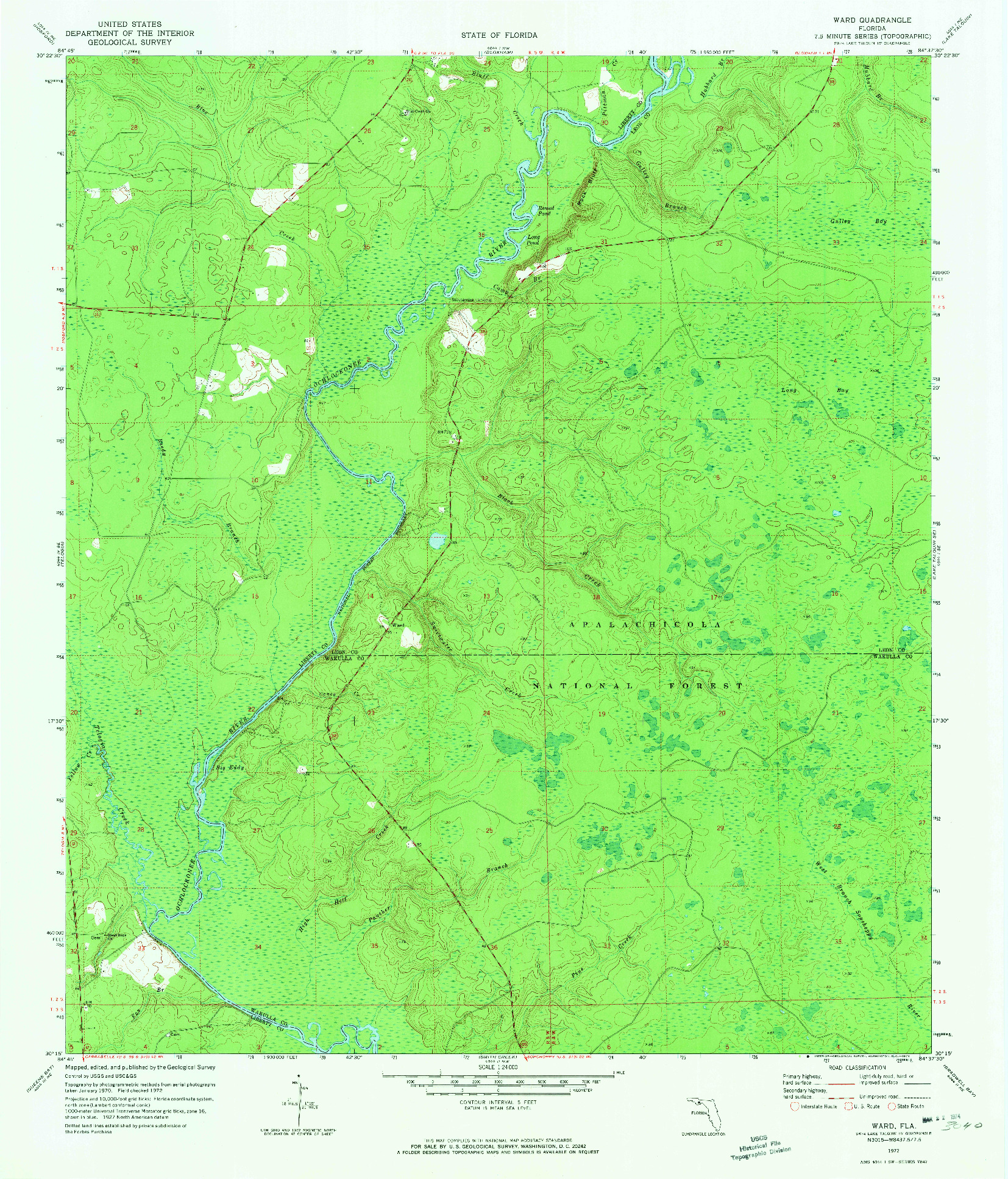 USGS 1:24000-SCALE QUADRANGLE FOR WARD, FL 1972
