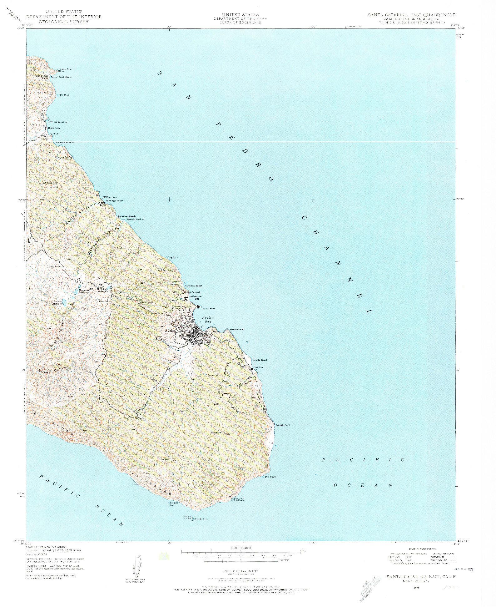 USGS 1:24000-SCALE QUADRANGLE FOR SANTA CATALINA EAST, CA 1943