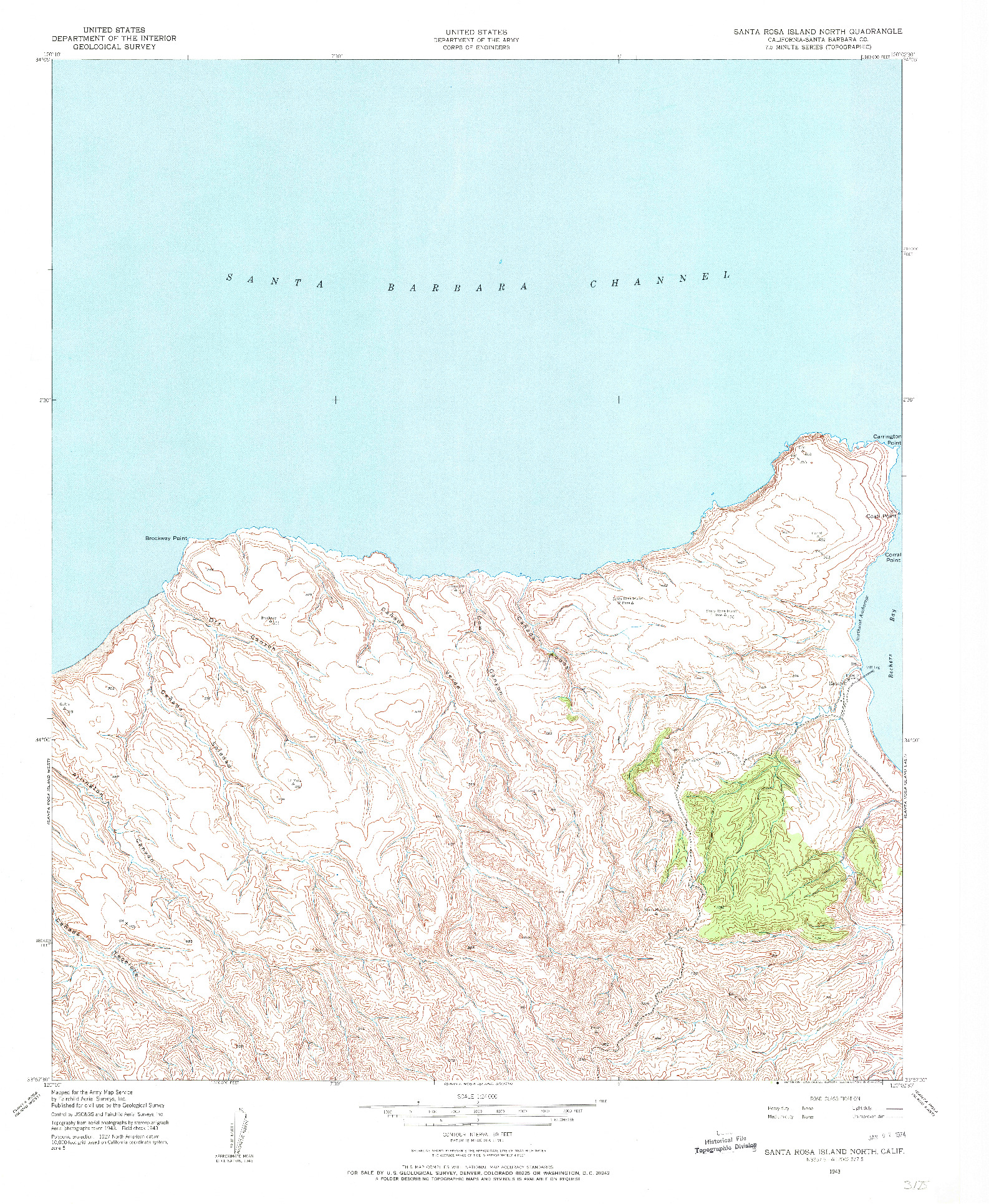 USGS 1:24000-SCALE QUADRANGLE FOR SANTA ROSA ISLAND NORTH, CA 1943