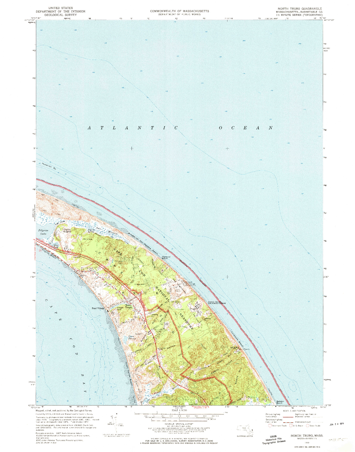 USGS 1:24000-SCALE QUADRANGLE FOR NORTH TRURO, MA 1972