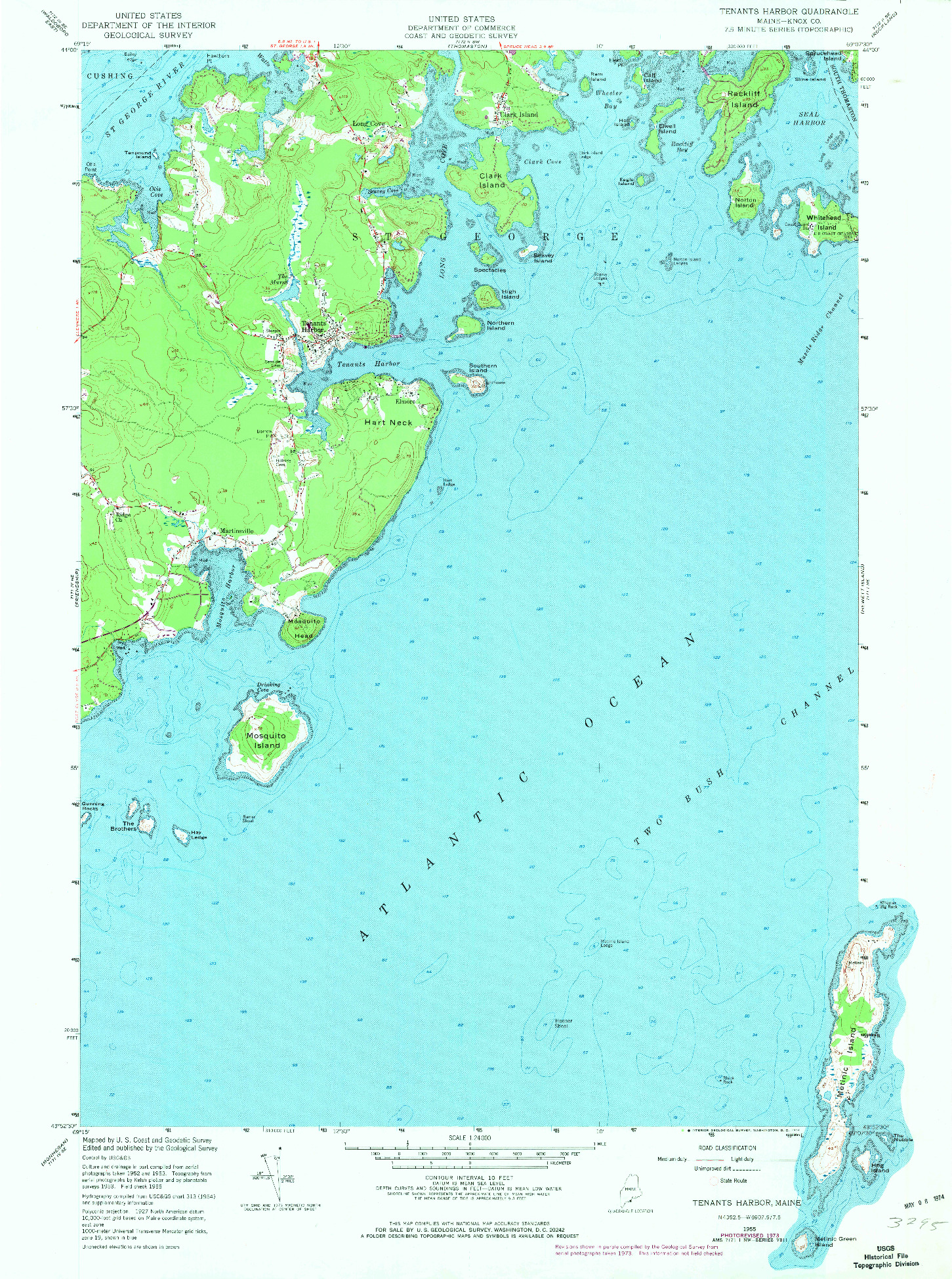 USGS 1:24000-SCALE QUADRANGLE FOR TENANTS HARBOR, ME 1955