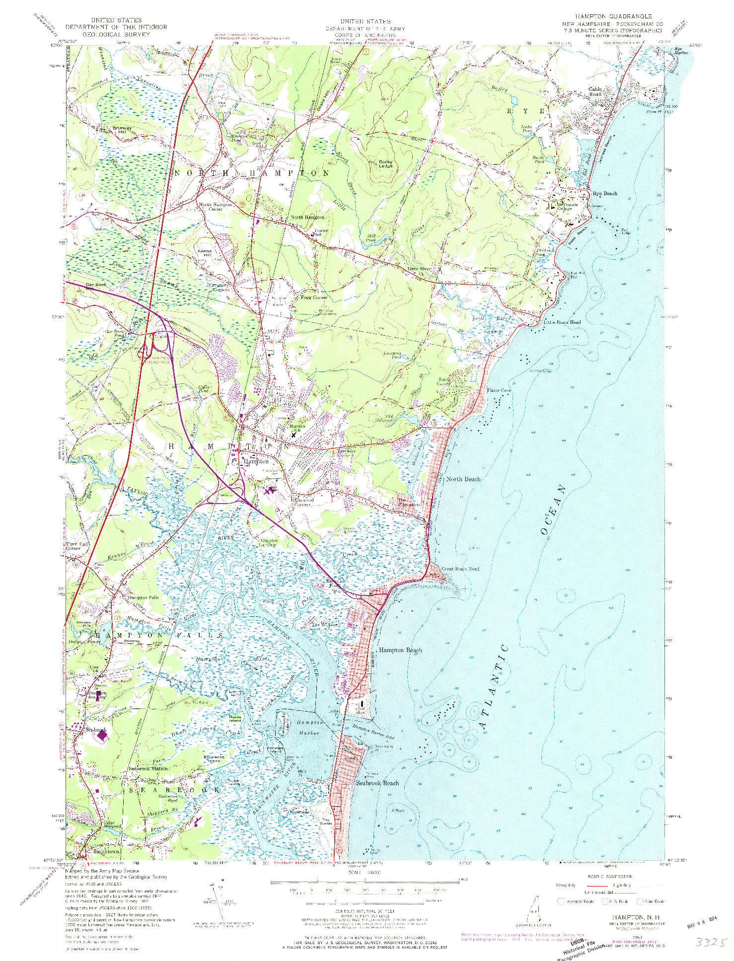 USGS 1:24000-SCALE QUADRANGLE FOR HAMPTON, NH 1957