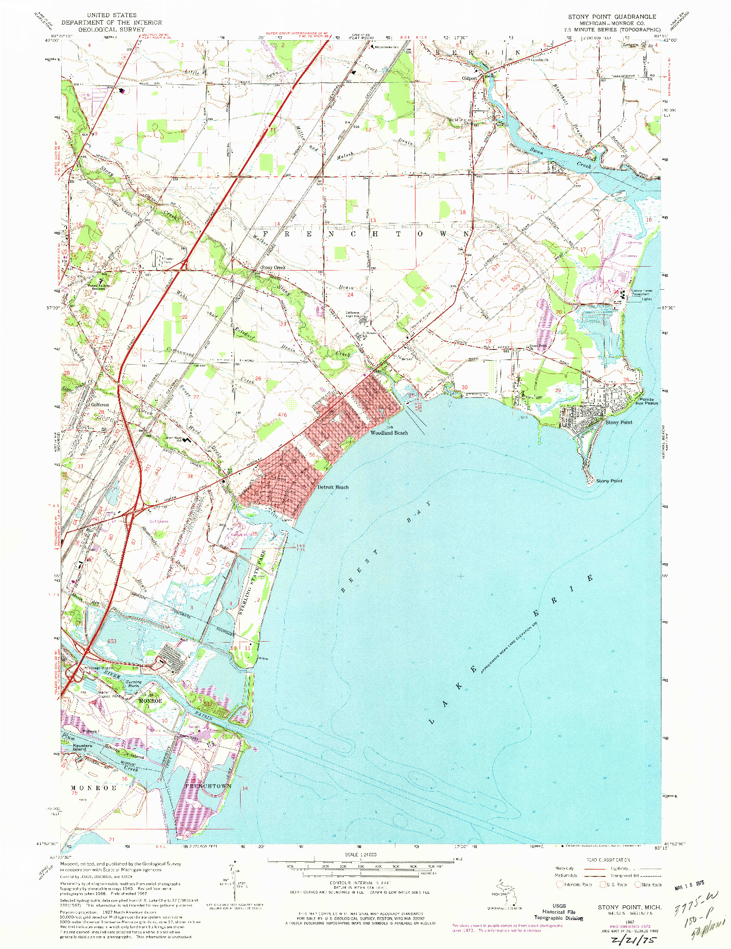 USGS 1:24000-SCALE QUADRANGLE FOR STONY POINT, MI 1967