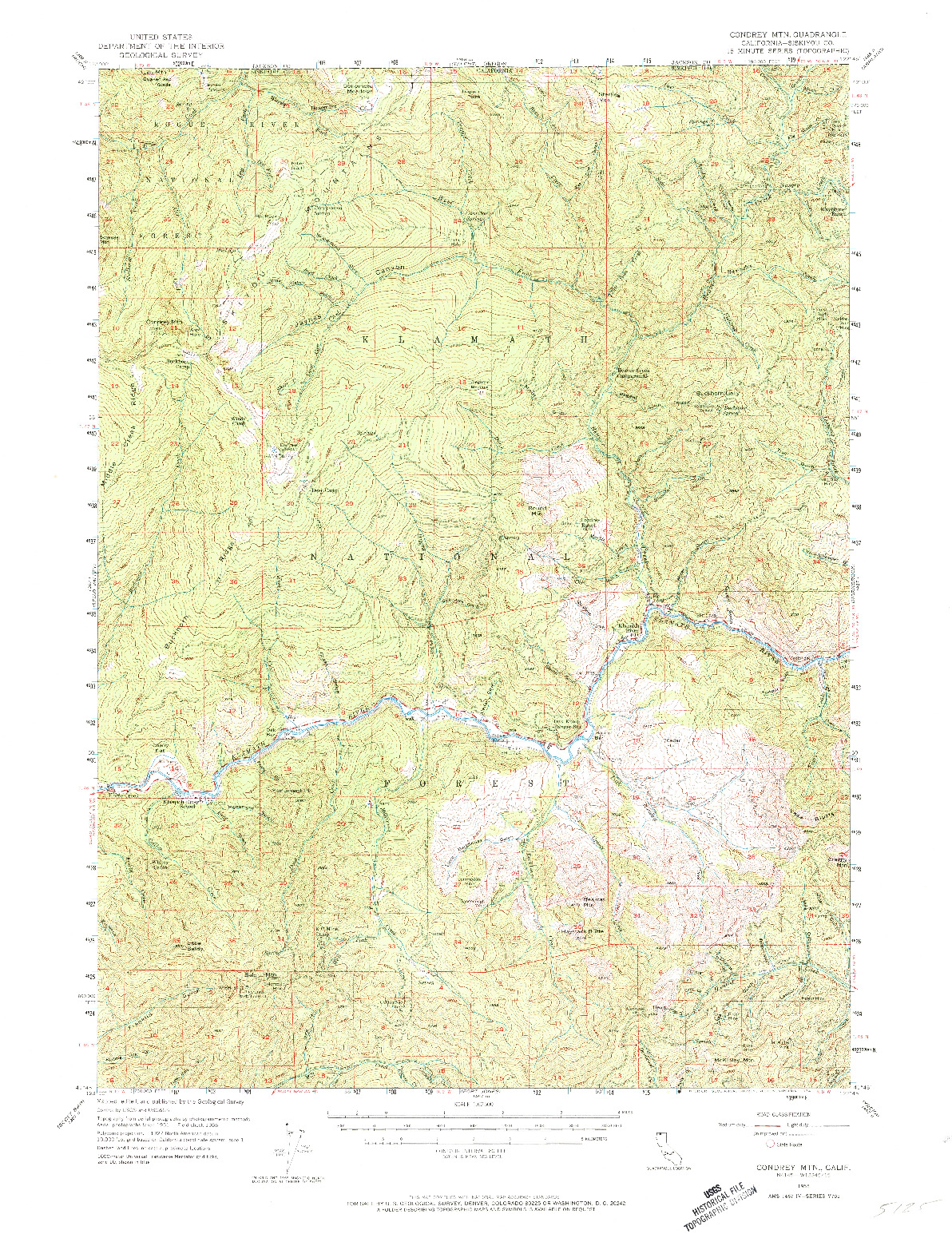 USGS 1:62500-SCALE QUADRANGLE FOR CONDREY MTN, CA 1955