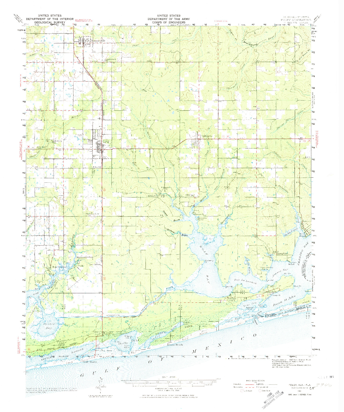 USGS 1:62500-SCALE QUADRANGLE FOR FOLEY, AL 1941