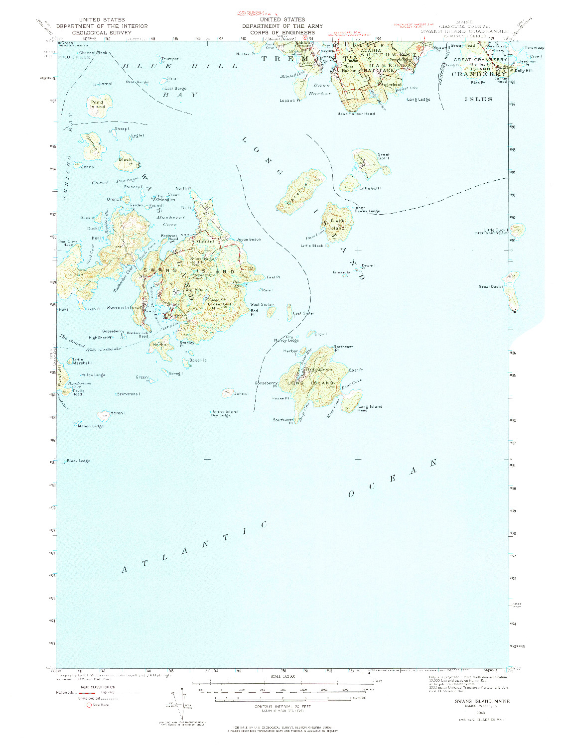 USGS 1:62500-SCALE QUADRANGLE FOR SWANS ISLAND, ME 1943