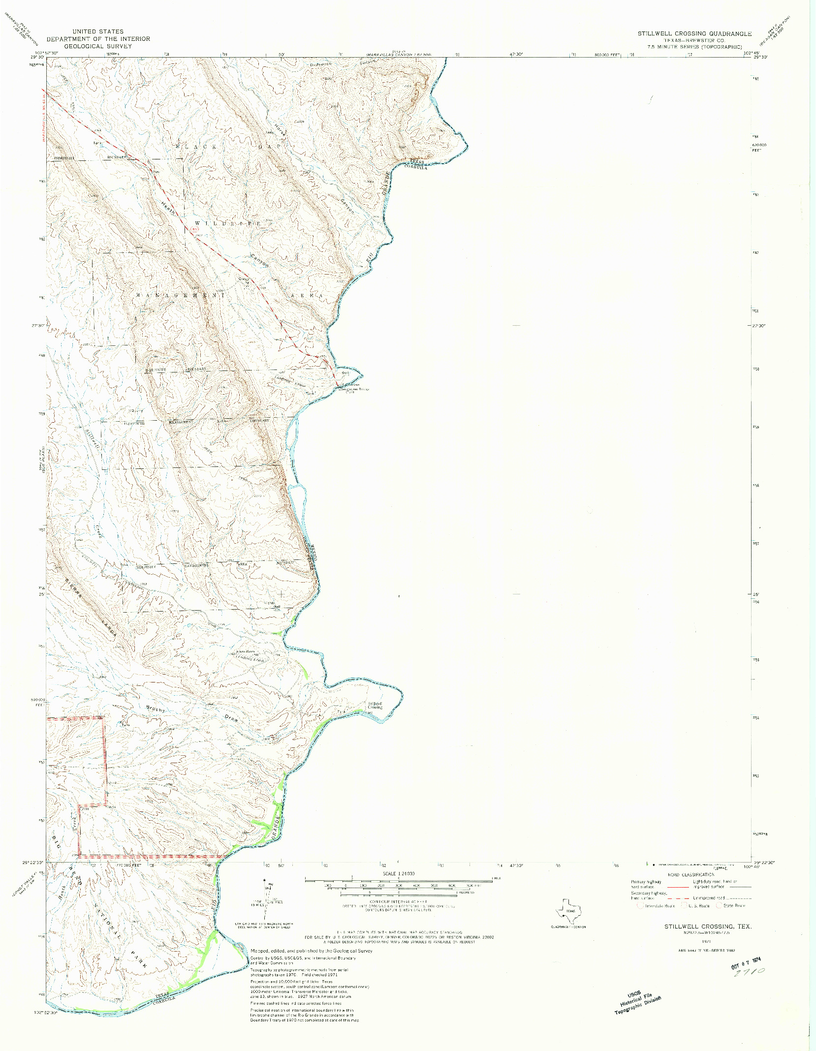 USGS 1:24000-SCALE QUADRANGLE FOR STILLWELL CROSSING, TX 1971