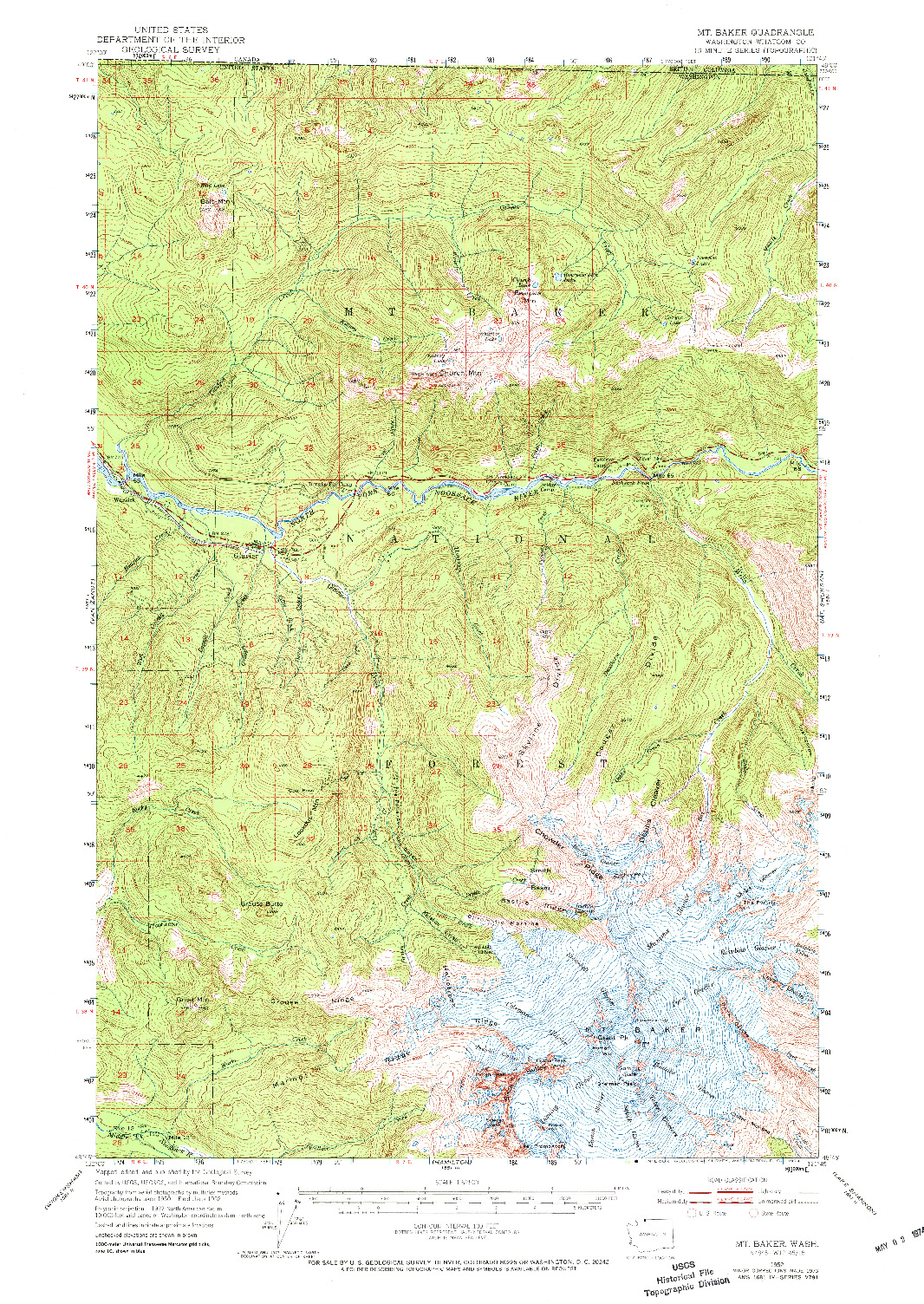 USGS 1:62500-SCALE QUADRANGLE FOR MT. BAKER, WA 1952