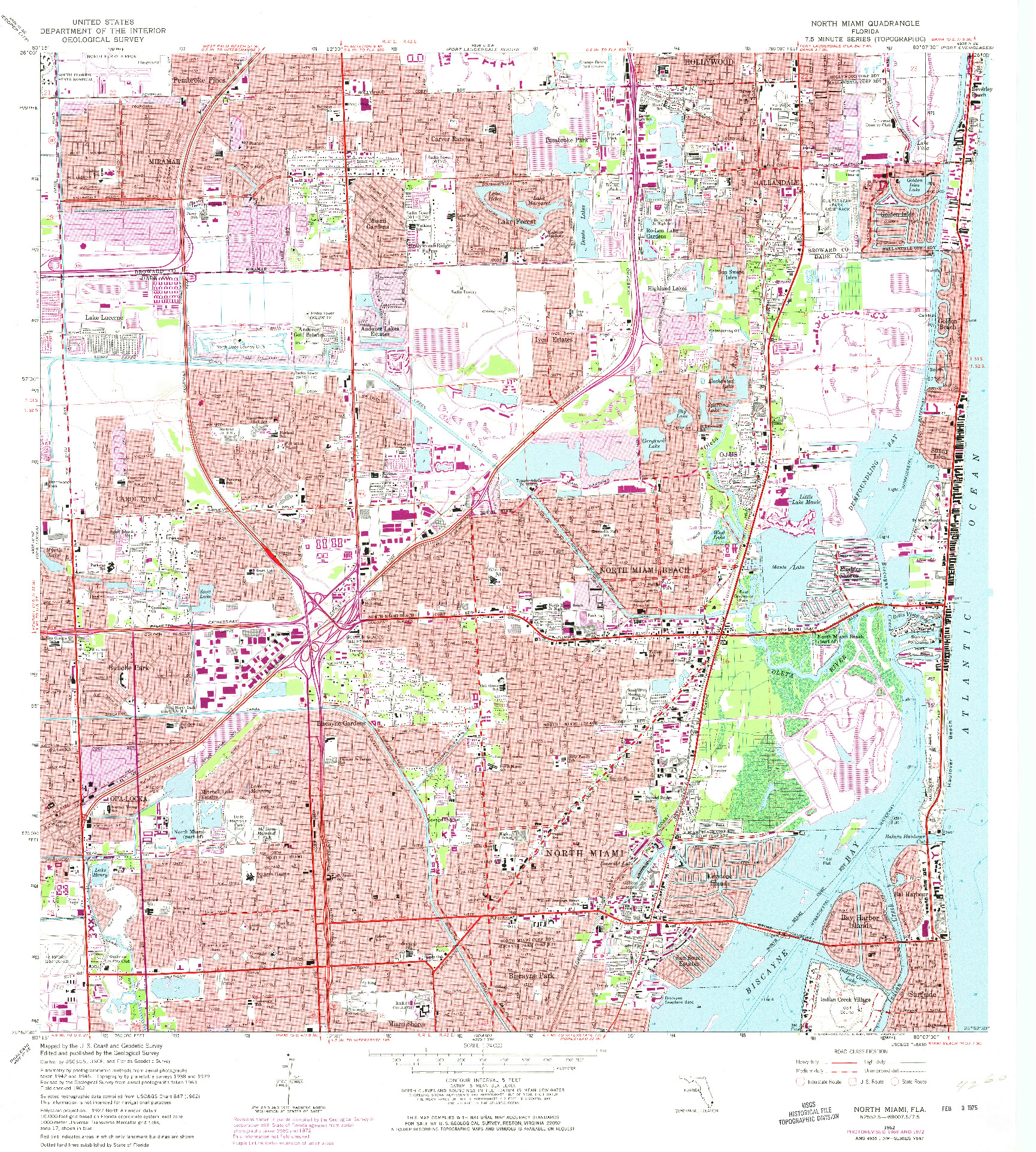 USGS 1:24000-SCALE QUADRANGLE FOR NORTH MIAMI, FL 1962