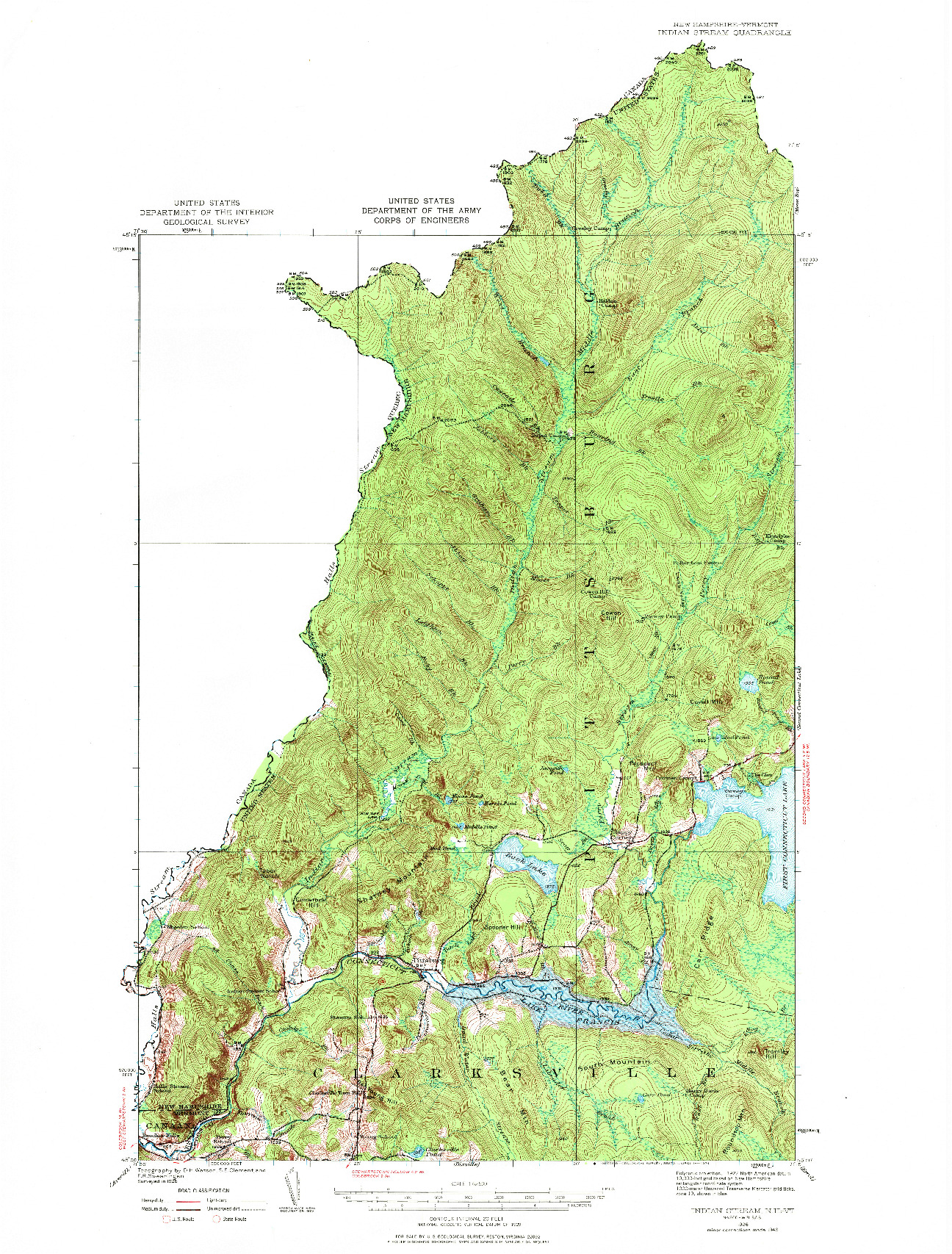 USGS 1:62500-SCALE QUADRANGLE FOR INDIAN STREAM, NH 1926