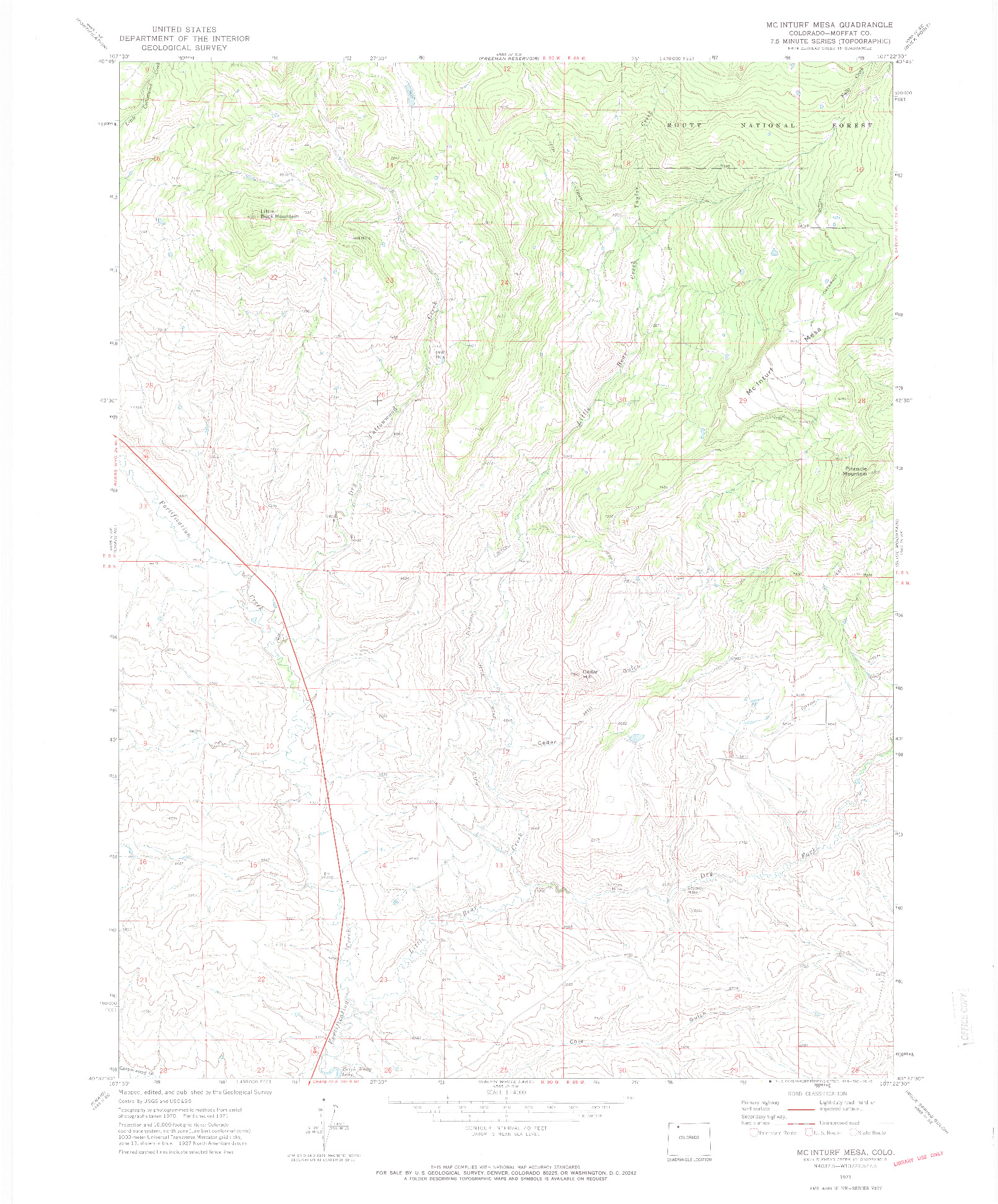 USGS 1:24000-SCALE QUADRANGLE FOR MC INTURF MESA, CO 1971