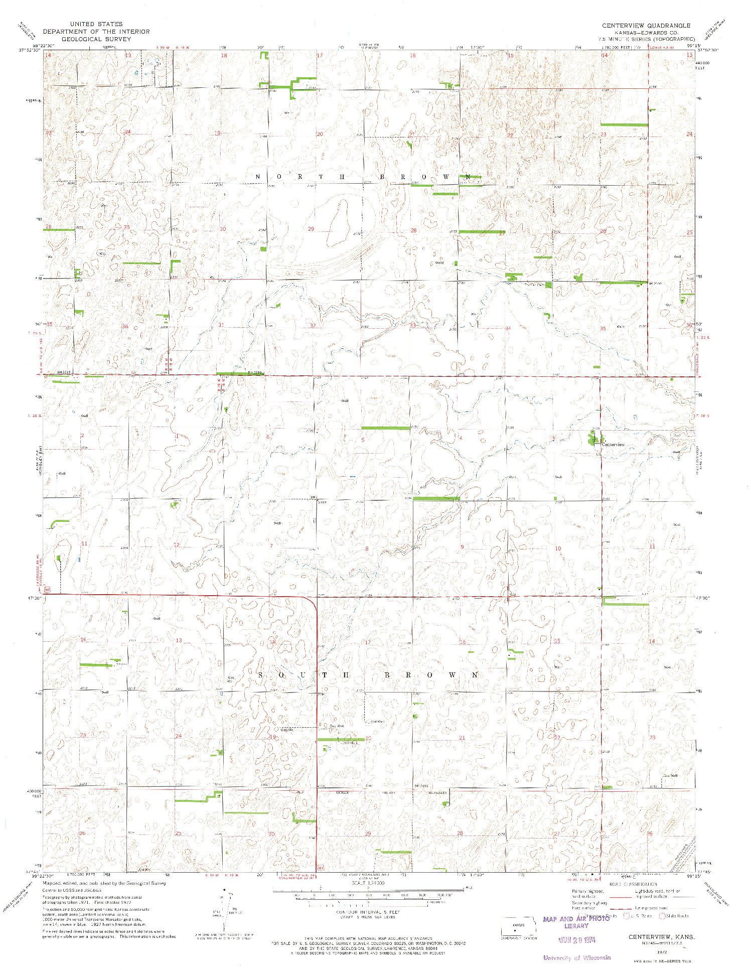 USGS 1:24000-SCALE QUADRANGLE FOR CENTERVIEW, KS 1972