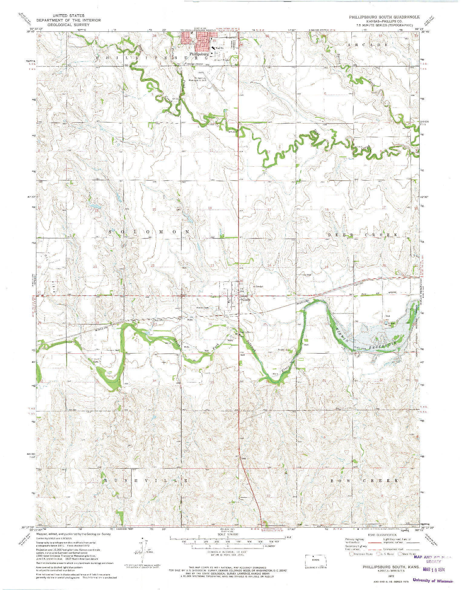 USGS 1:24000-SCALE QUADRANGLE FOR PHILLIPSBURG SOUTH, KS 1972