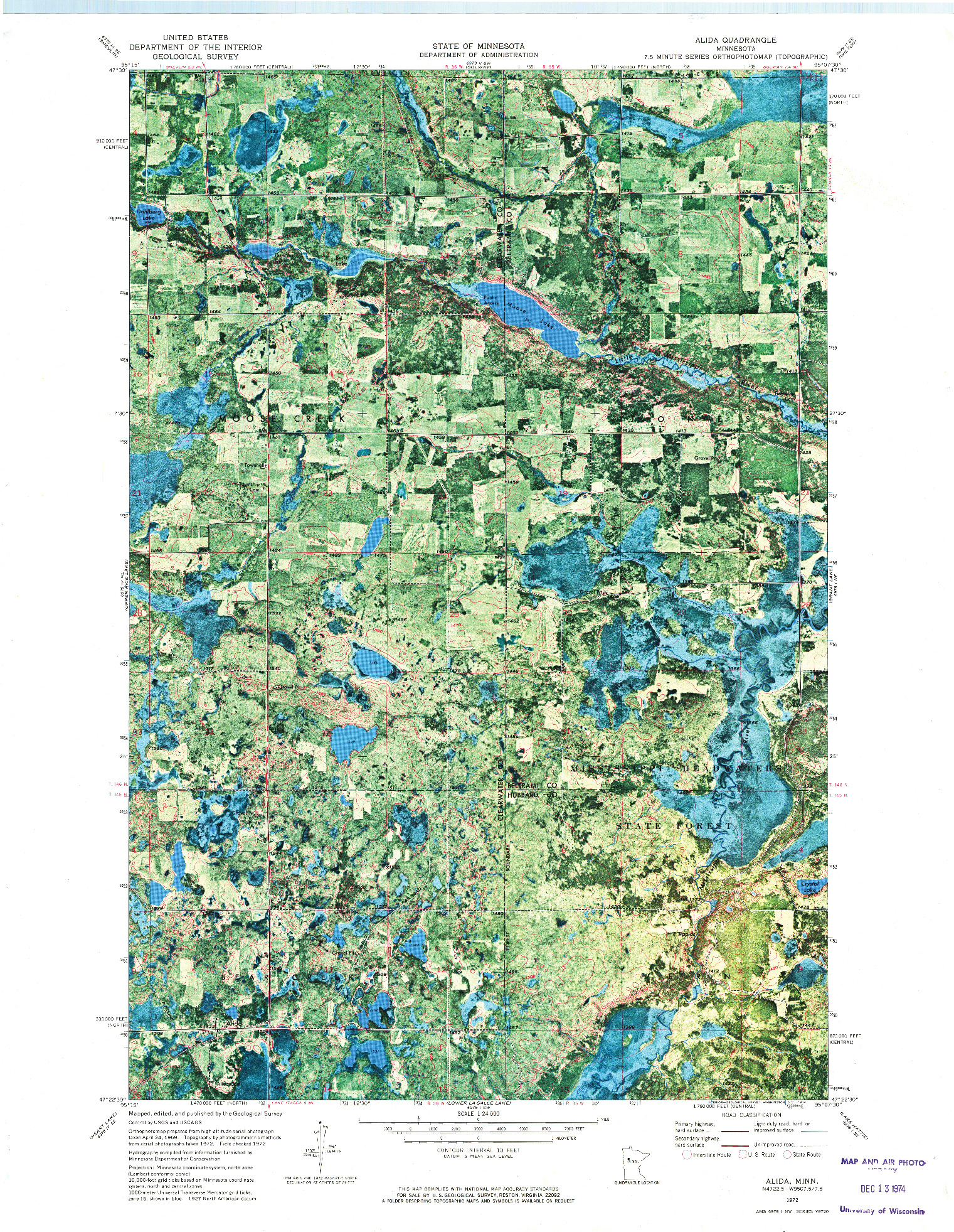 USGS 1:24000-SCALE QUADRANGLE FOR ALIDA, MN 1972