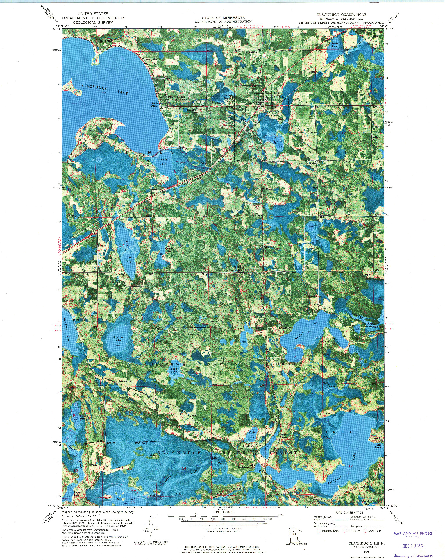 USGS 1:24000-SCALE QUADRANGLE FOR BLACKDUCK, MN 1972