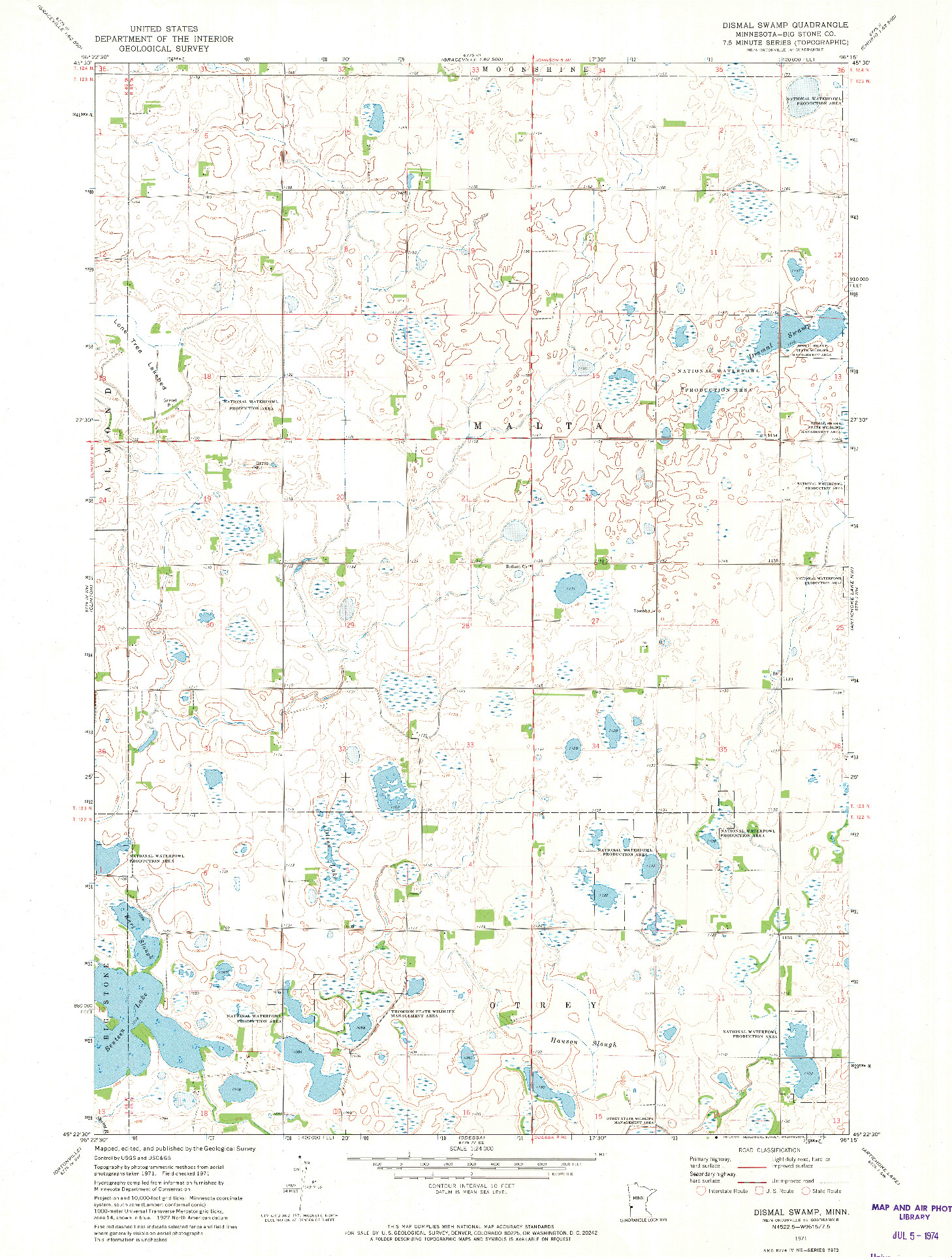 USGS 1:24000-SCALE QUADRANGLE FOR DISMAL SWAMP, MN 1971