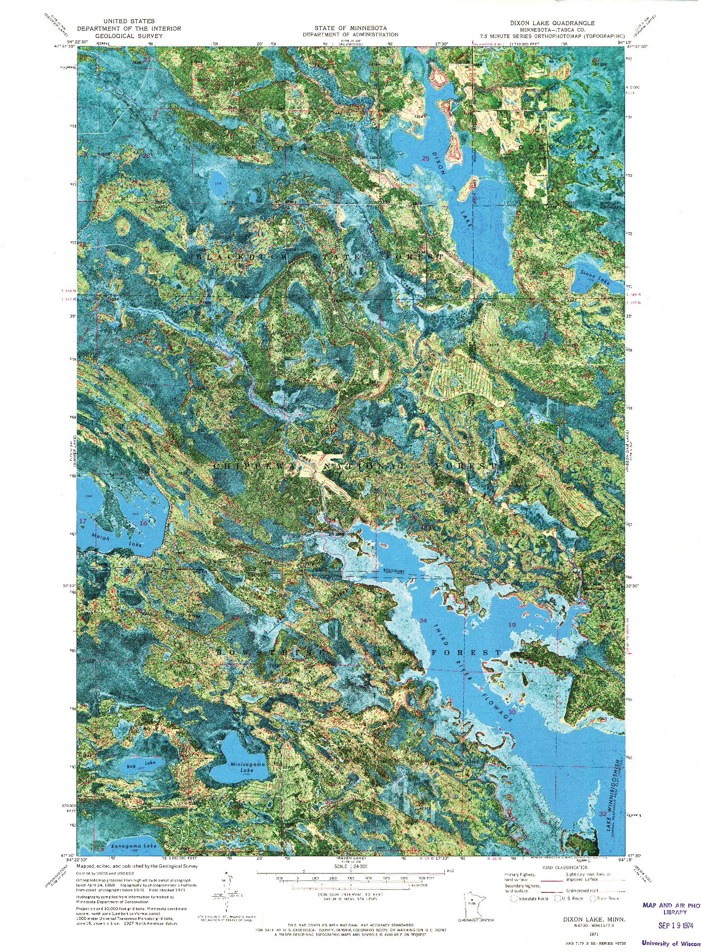 USGS 1:24000-SCALE QUADRANGLE FOR DIXON LAKE, MN 1971