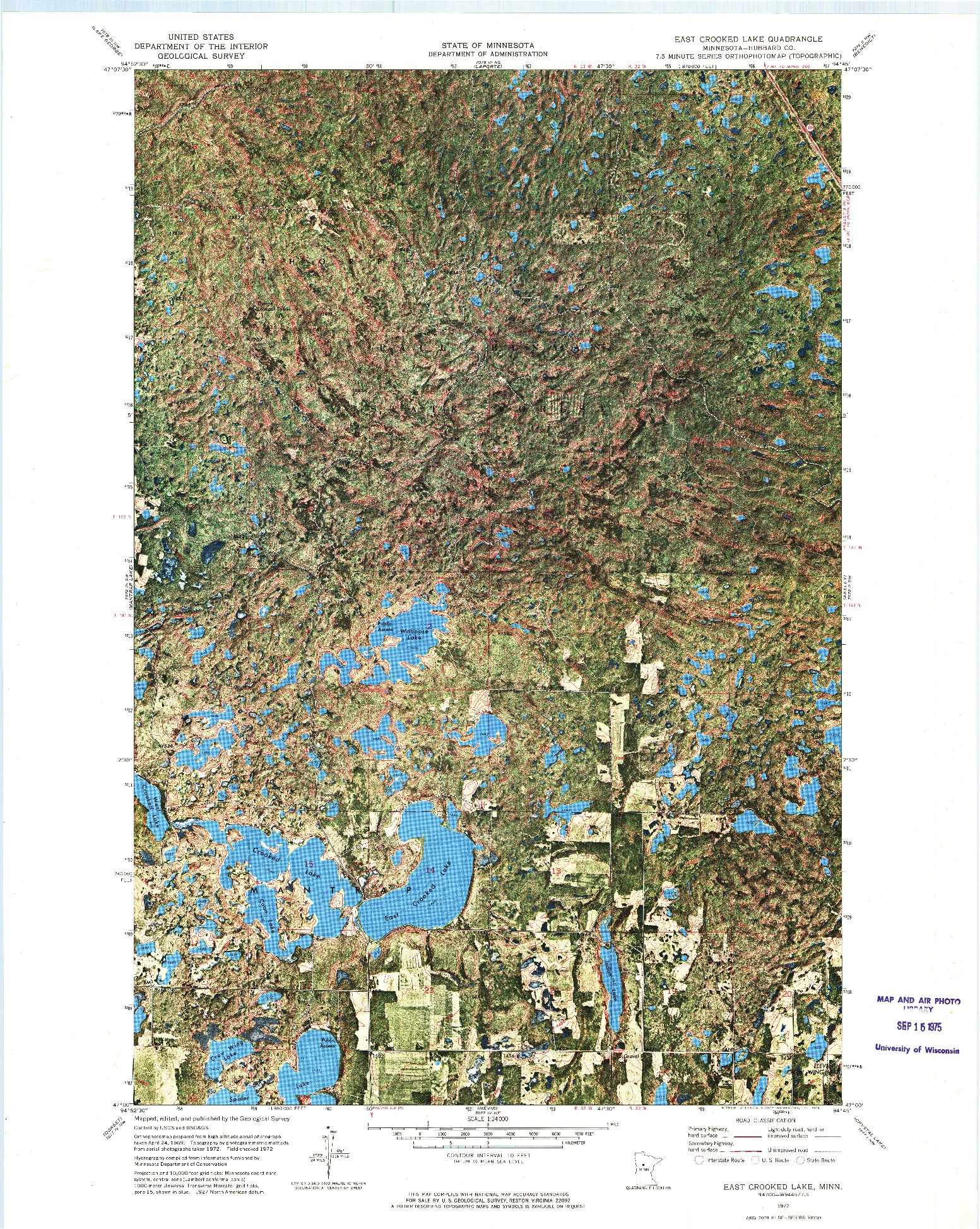 USGS 1:24000-SCALE QUADRANGLE FOR EAST CROOKED LAKE, MN 1972