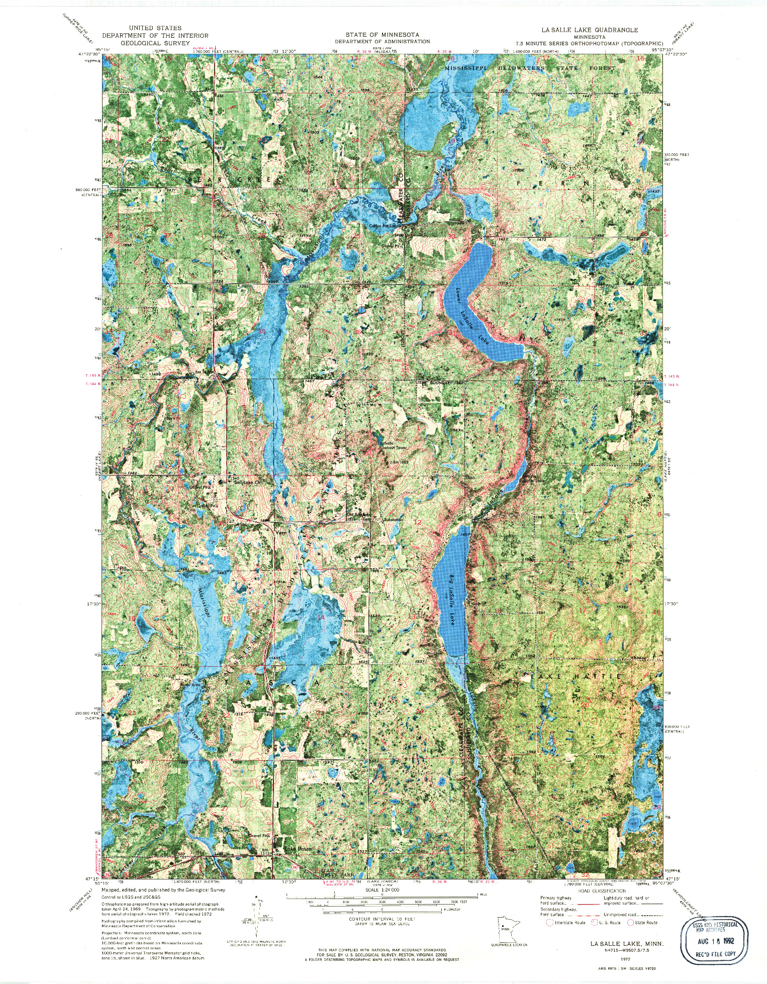 USGS 1:24000-SCALE QUADRANGLE FOR LA SALLE LAKE, MN 1972