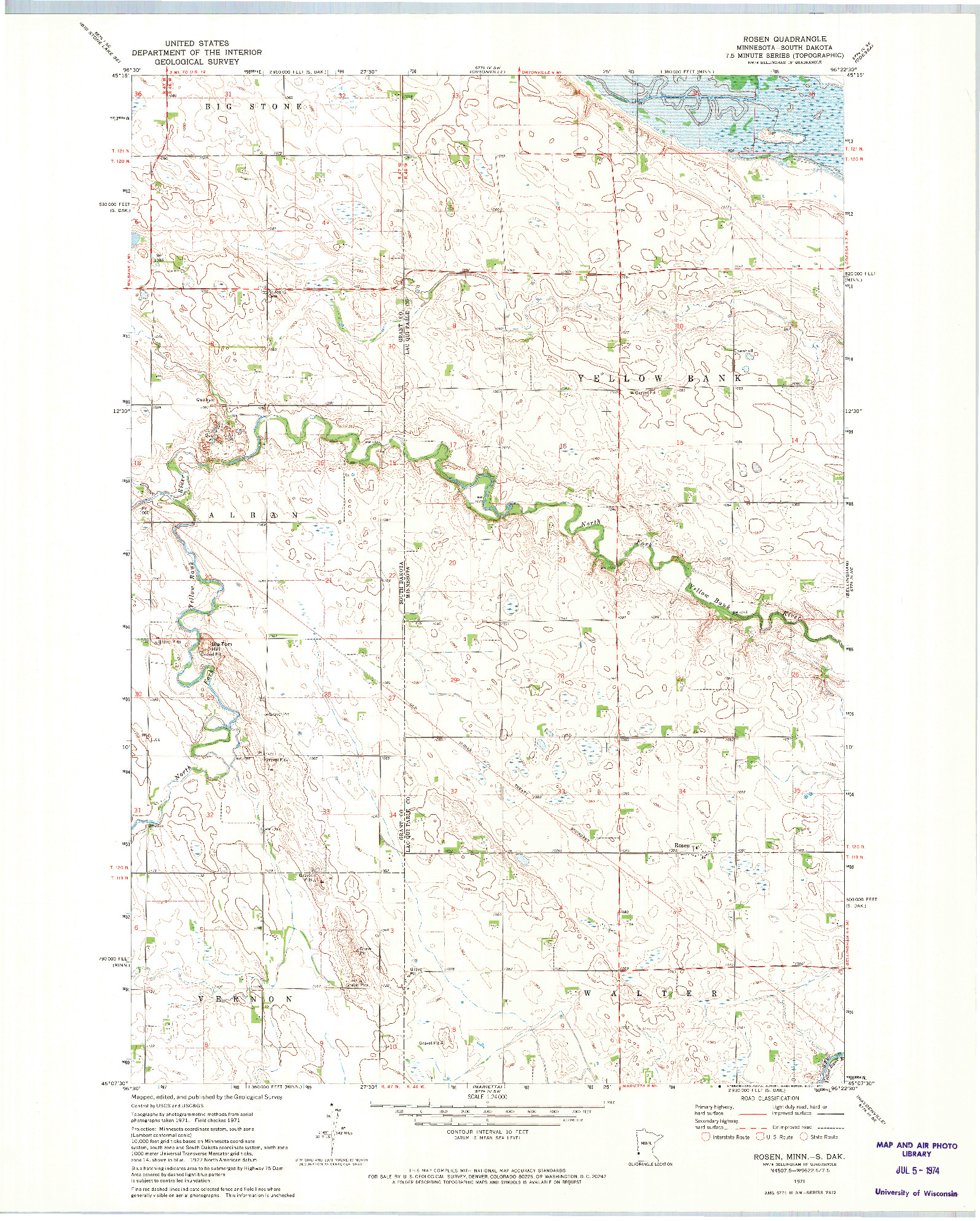 USGS 1:24000-SCALE QUADRANGLE FOR ROSEN, MN 1971