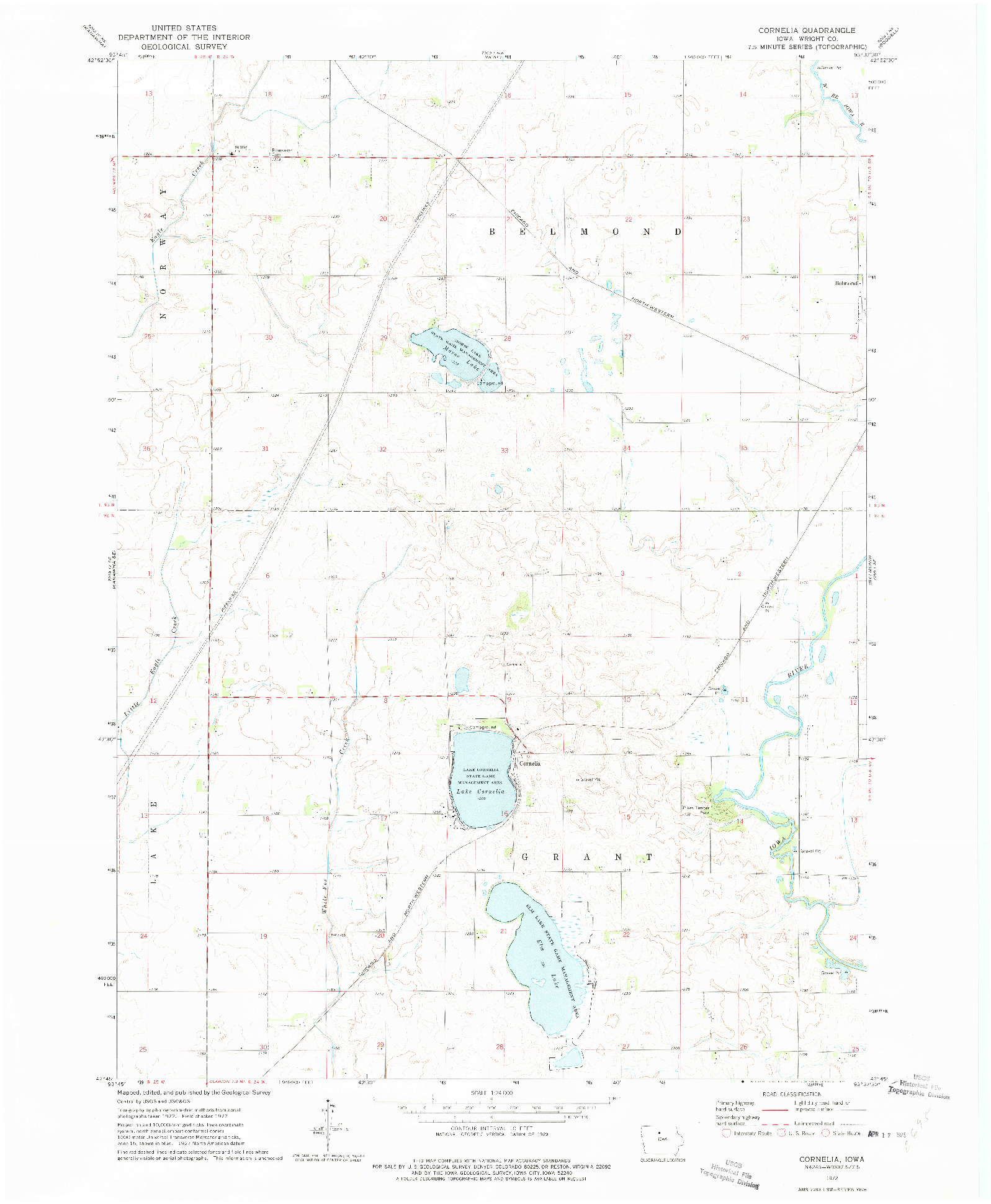 USGS 1:24000-SCALE QUADRANGLE FOR CORNELIA, IA 1972