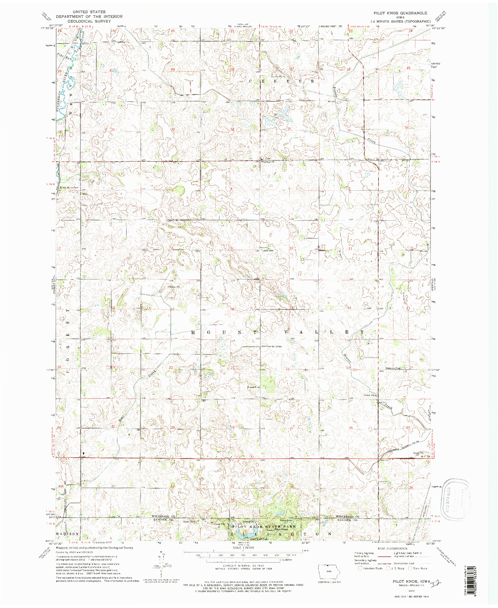 USGS 1:24000-SCALE QUADRANGLE FOR PILOT KNOB, IA 1972