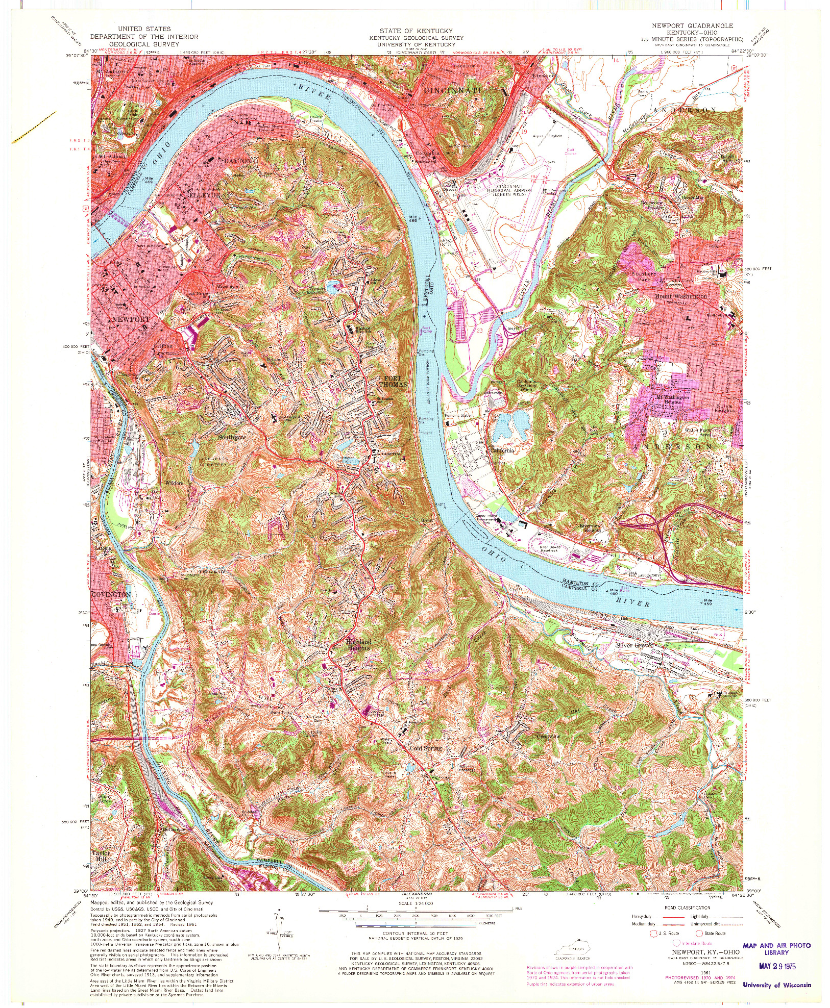 USGS 1:24000-SCALE QUADRANGLE FOR NEWPORT, KY 1961