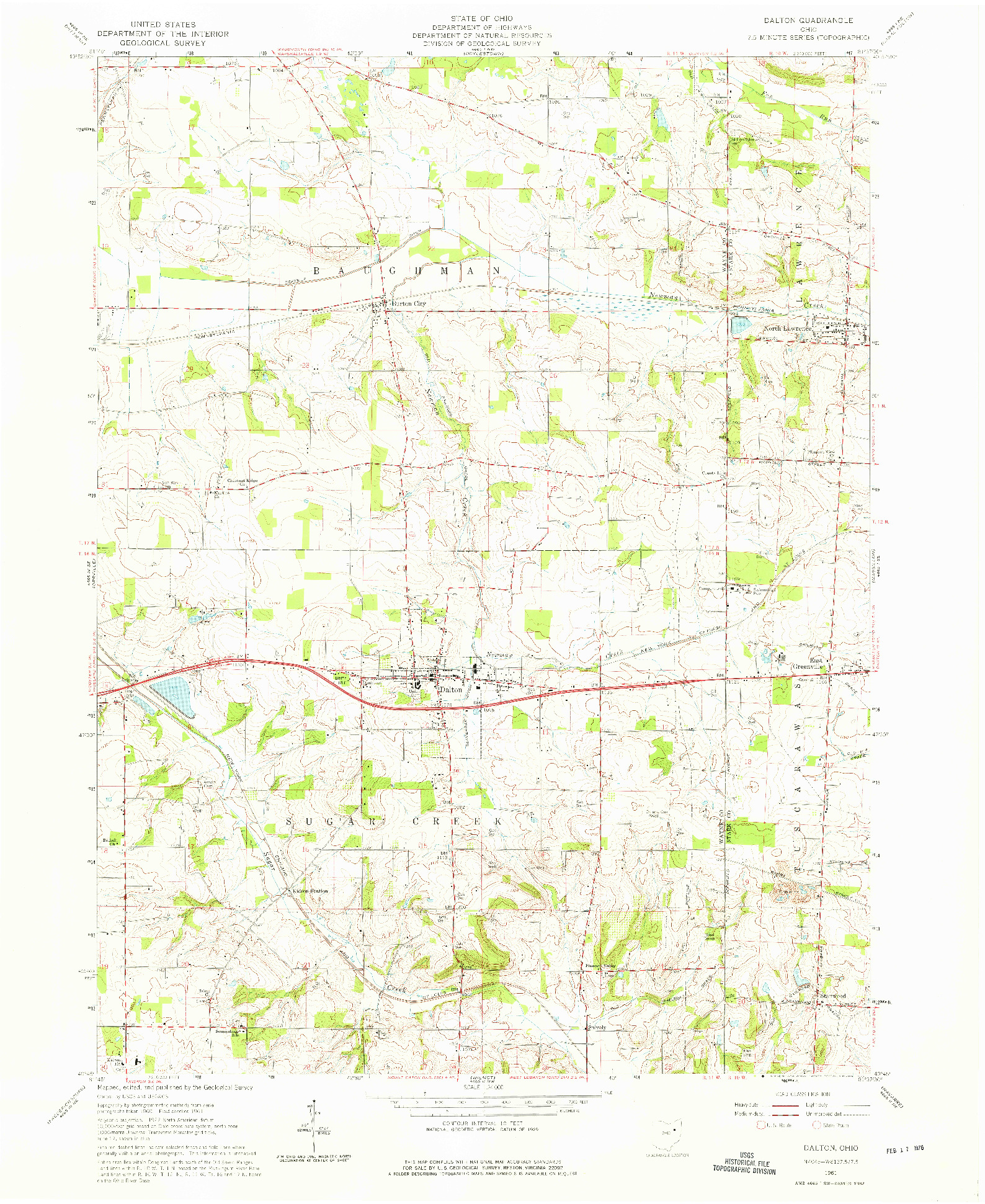 USGS 1:24000-SCALE QUADRANGLE FOR DALTON, OH 1961