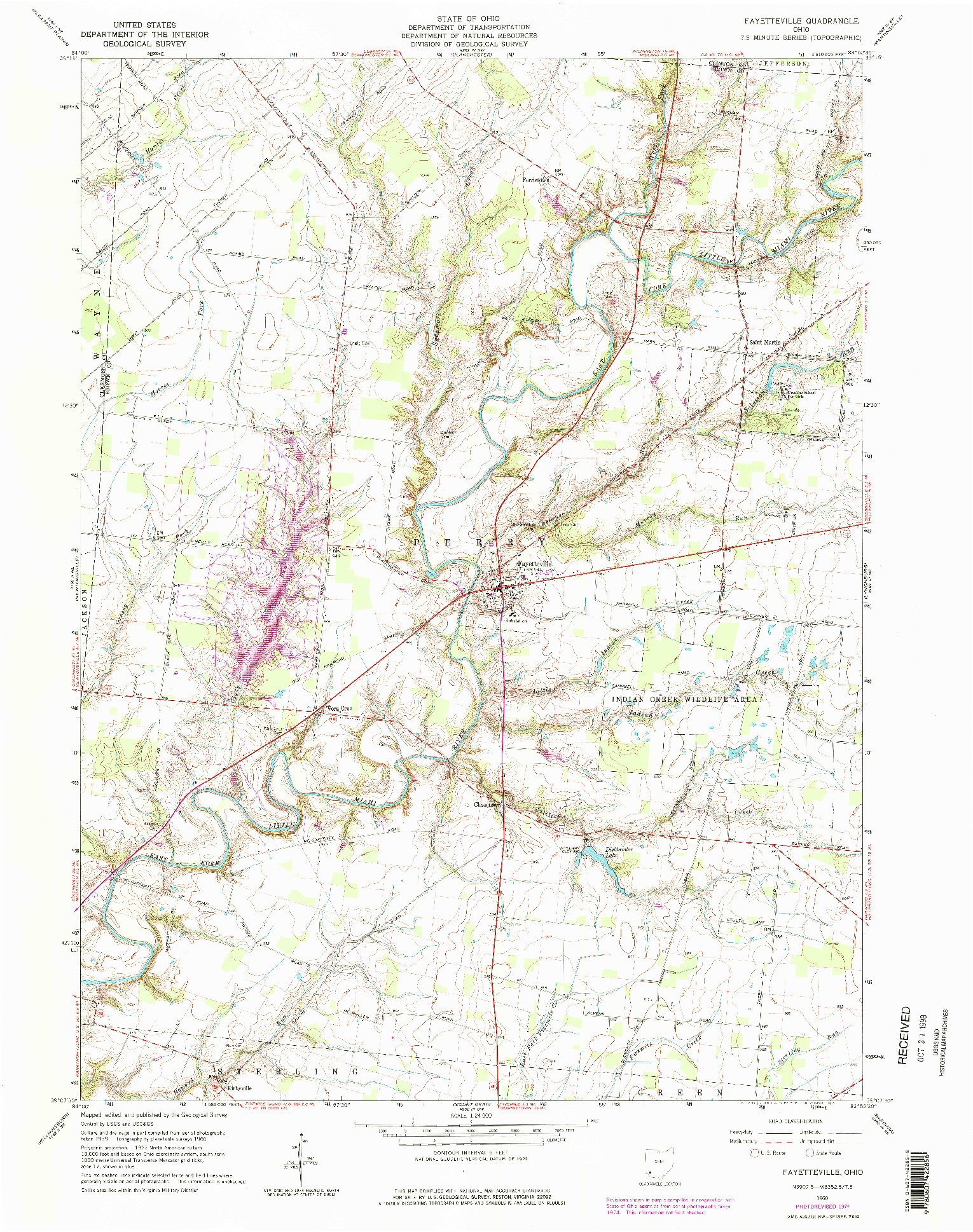 USGS 1:24000-SCALE QUADRANGLE FOR FAYETTE, OH 1960